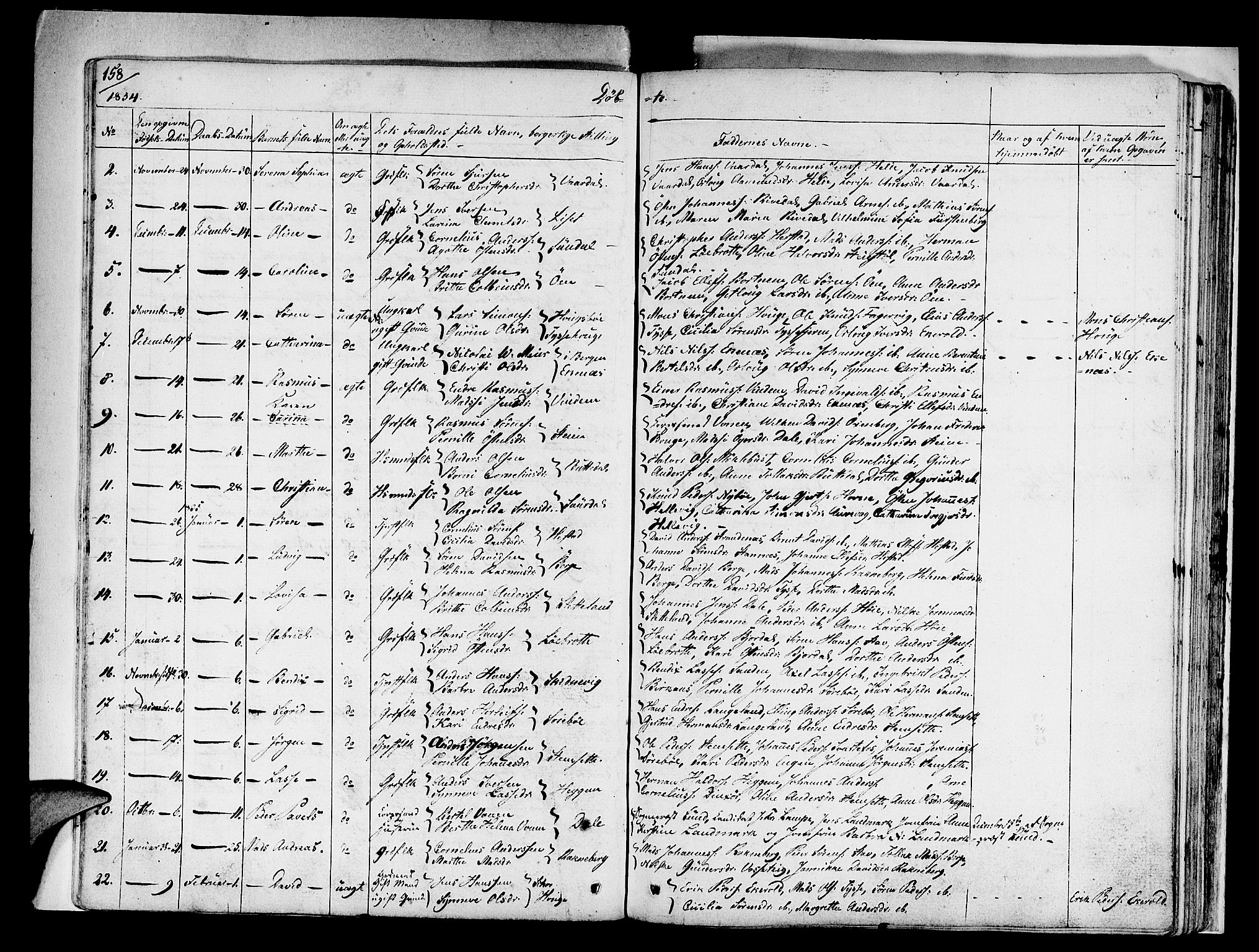 Fjaler sokneprestembete, SAB/A-79801/H/Haa/Haaa/L0005: Parish register (official) no. A 5, 1821-1835, p. 158