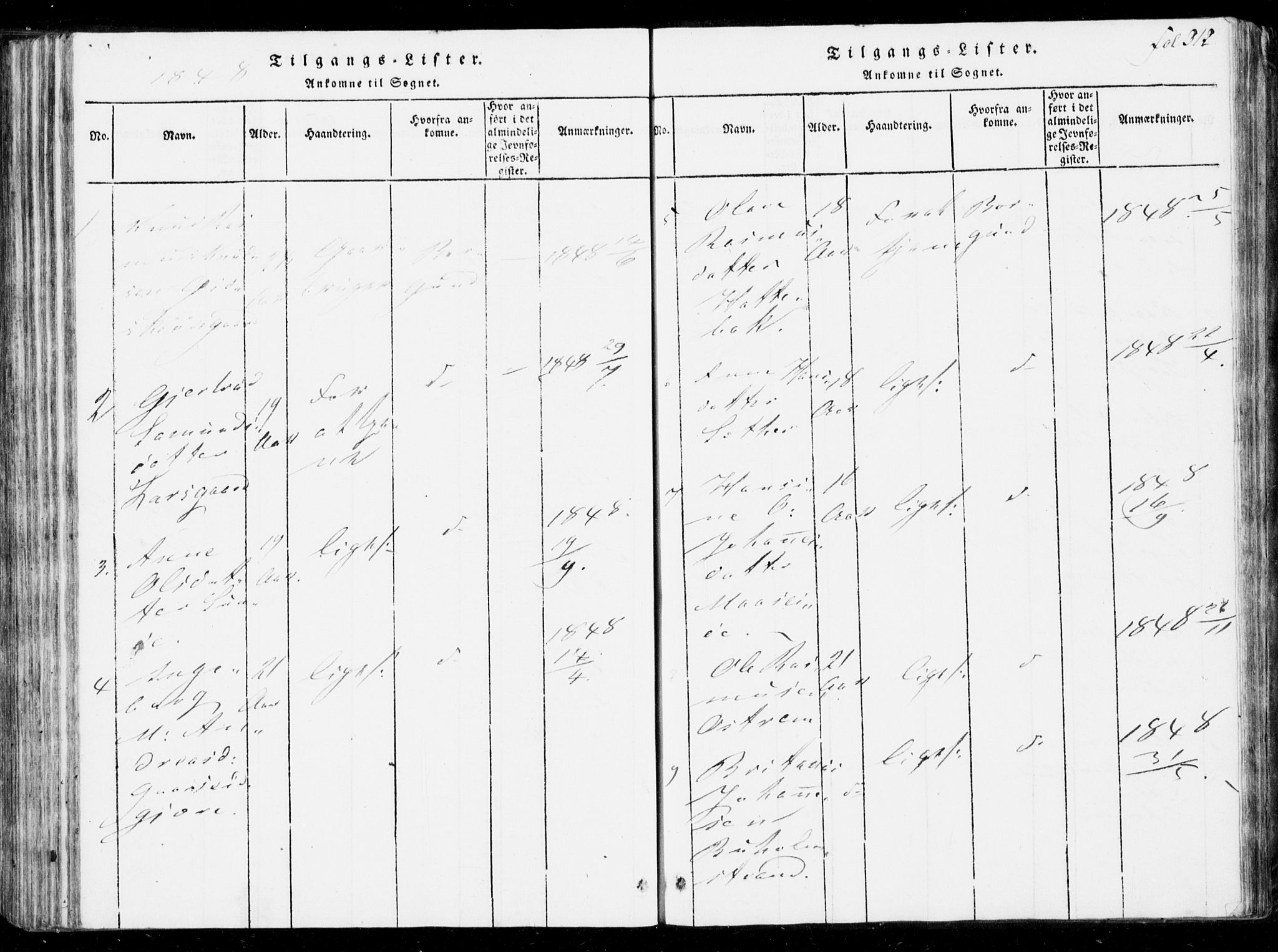 Ministerialprotokoller, klokkerbøker og fødselsregistre - Møre og Romsdal, SAT/A-1454/537/L0517: Parish register (official) no. 537A01, 1818-1862, p. 312