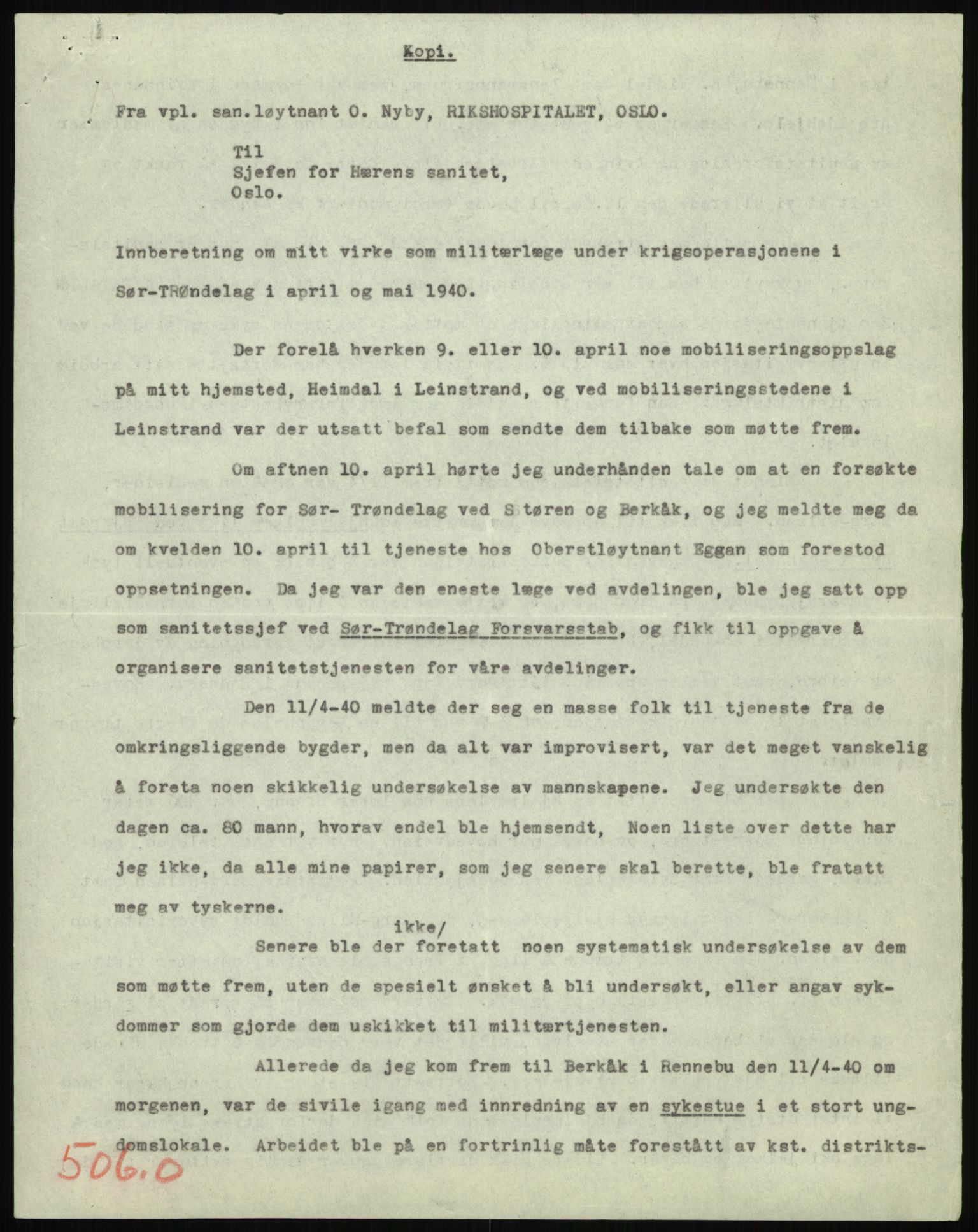 Forsvaret, Forsvarets krigshistoriske avdeling, AV/RA-RAFA-2017/Y/Yb/L0112: II-C-11-506-507  -  5. Divisjon., 1940, p. 516