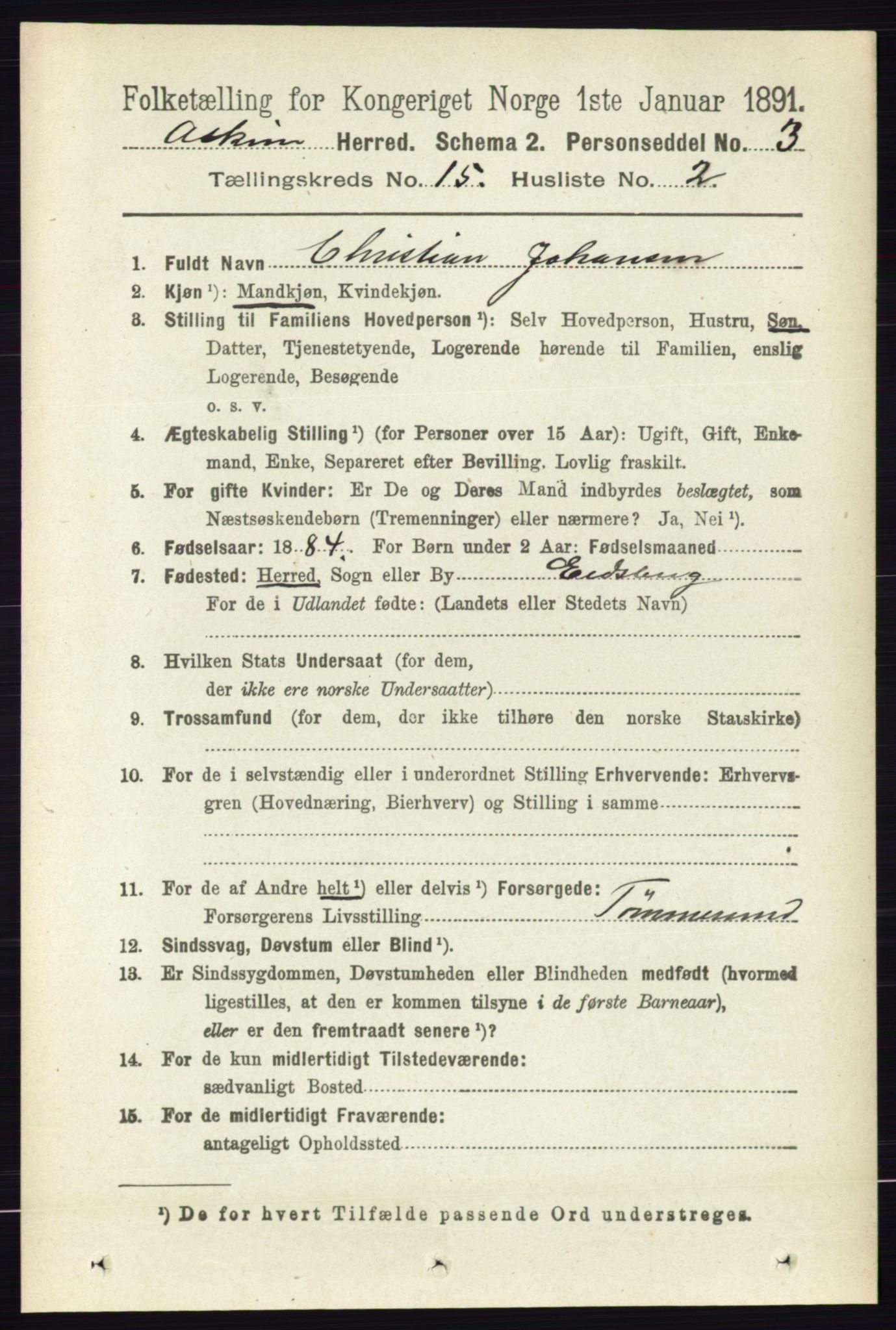 RA, 1891 census for 0124 Askim, 1891, p. 2440