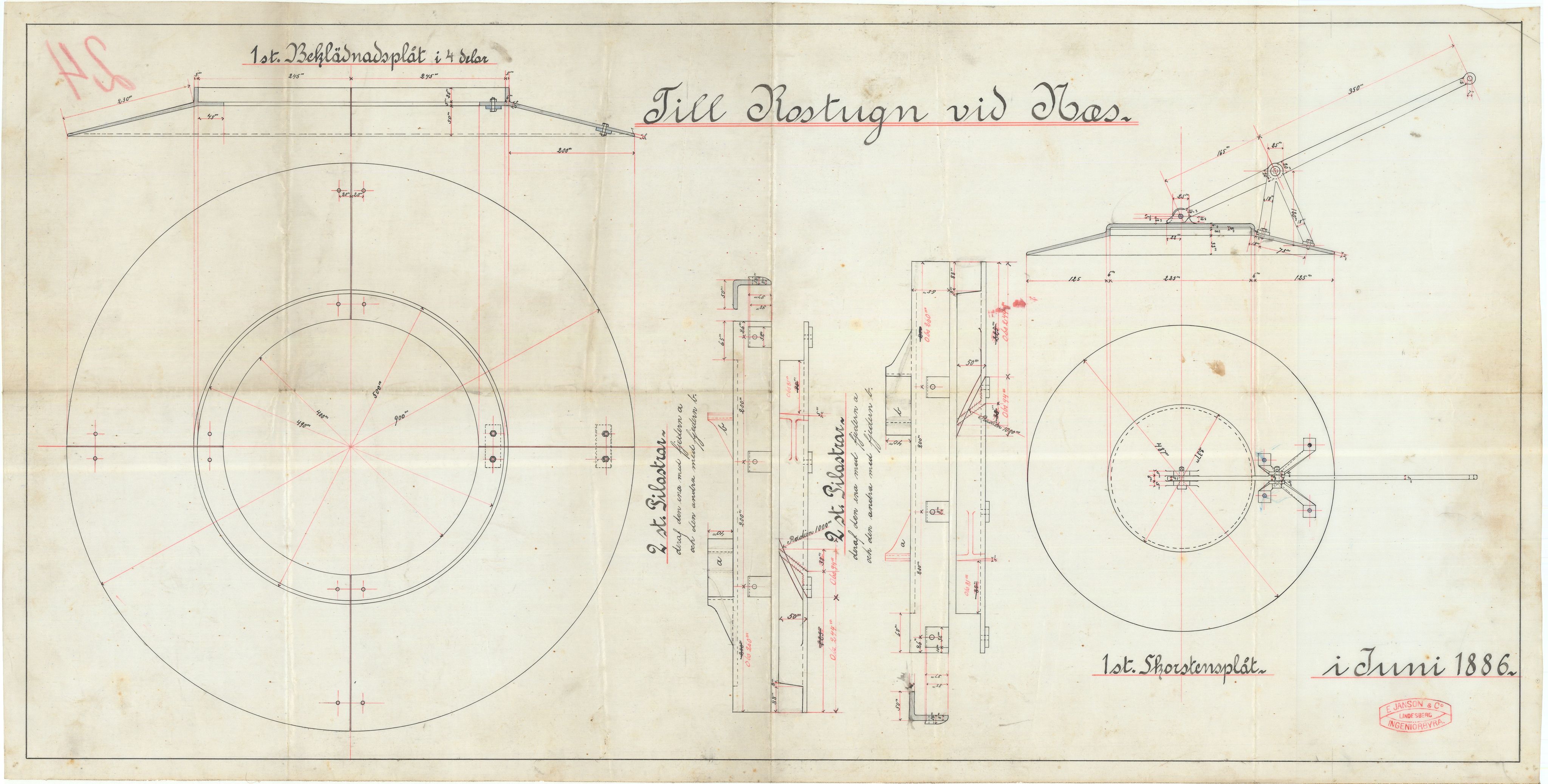 Jacob Aall & Søn AS, NESJ/NJM-007/06/L0003: Till Rostugn vid Næs, juni 1886, 1886