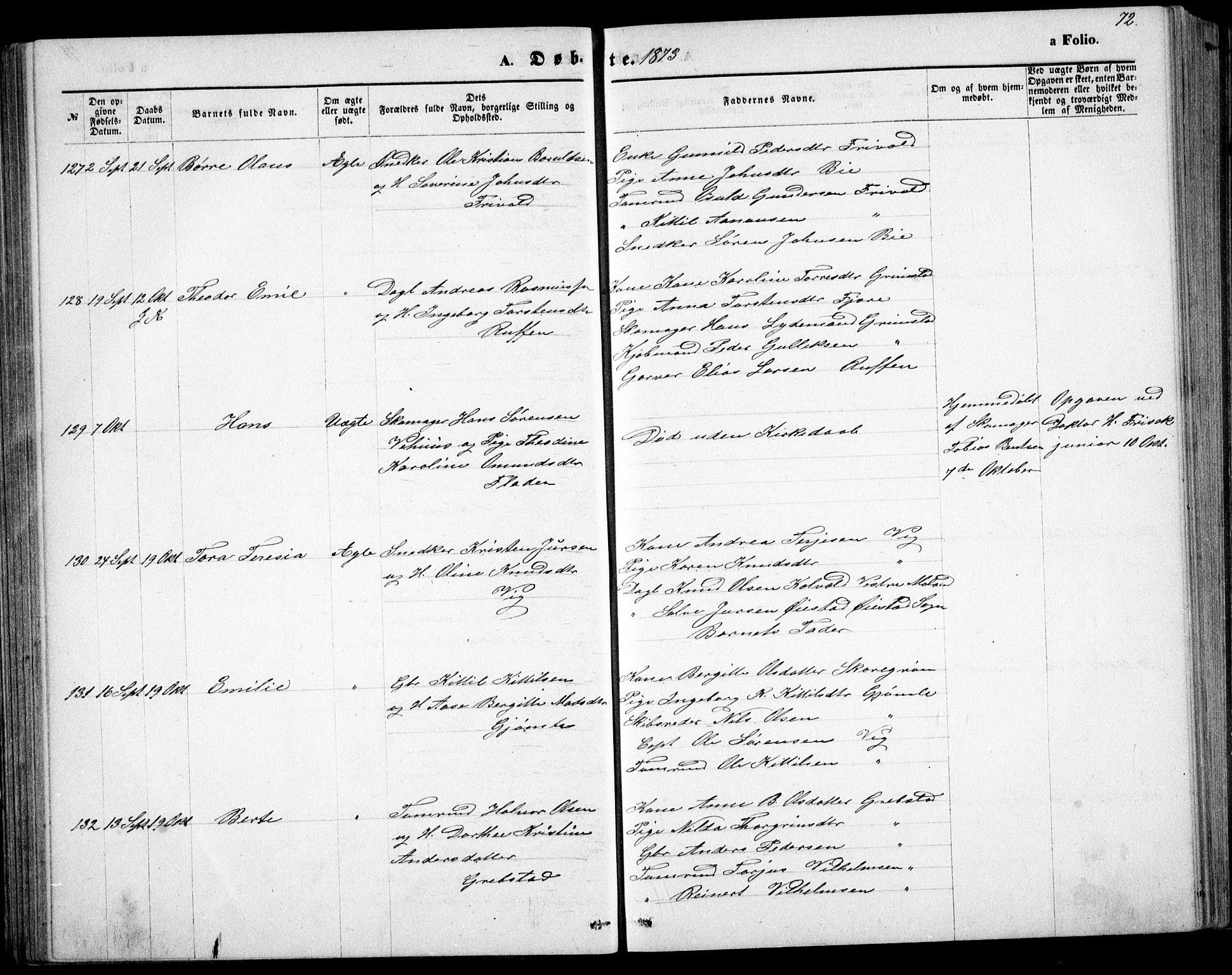 Fjære sokneprestkontor, AV/SAK-1111-0011/F/Fb/L0010: Parish register (copy) no. B 10, 1871-1880, p. 72