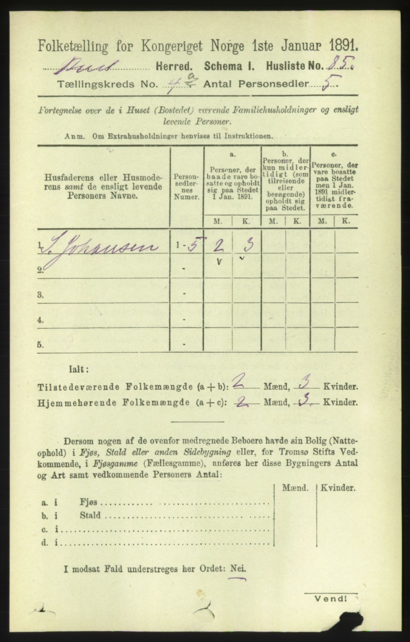 RA, 1891 census for 1549 Bud, 1891, p. 2149