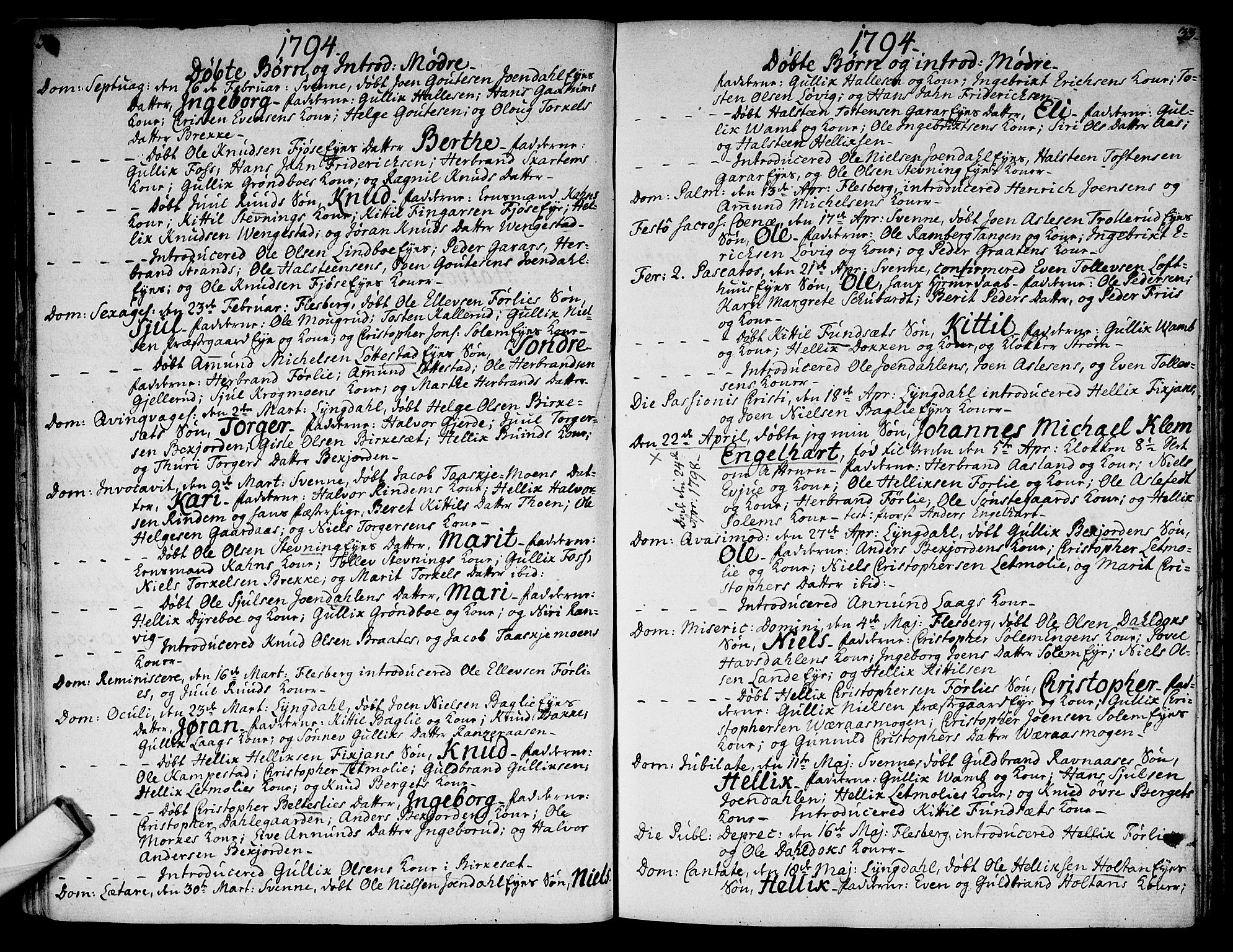 Flesberg kirkebøker, AV/SAKO-A-18/F/Fa/L0004: Parish register (official) no. I 4, 1788-1815, p. 32-33