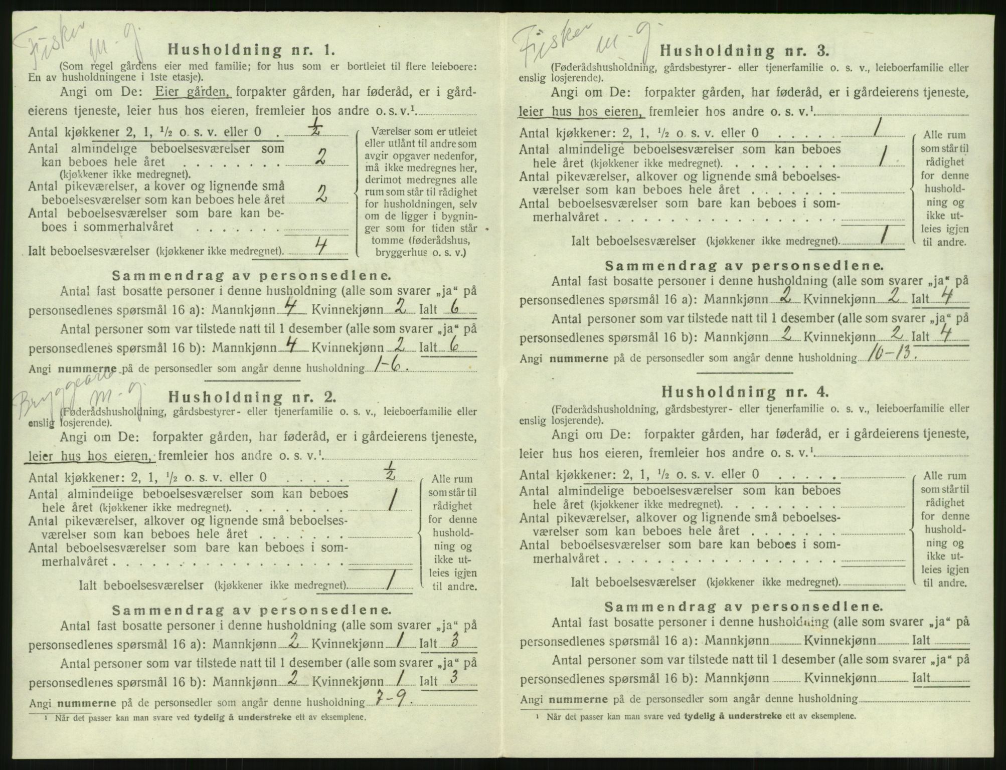 SAT, 1920 census for Borgund, 1920, p. 1111