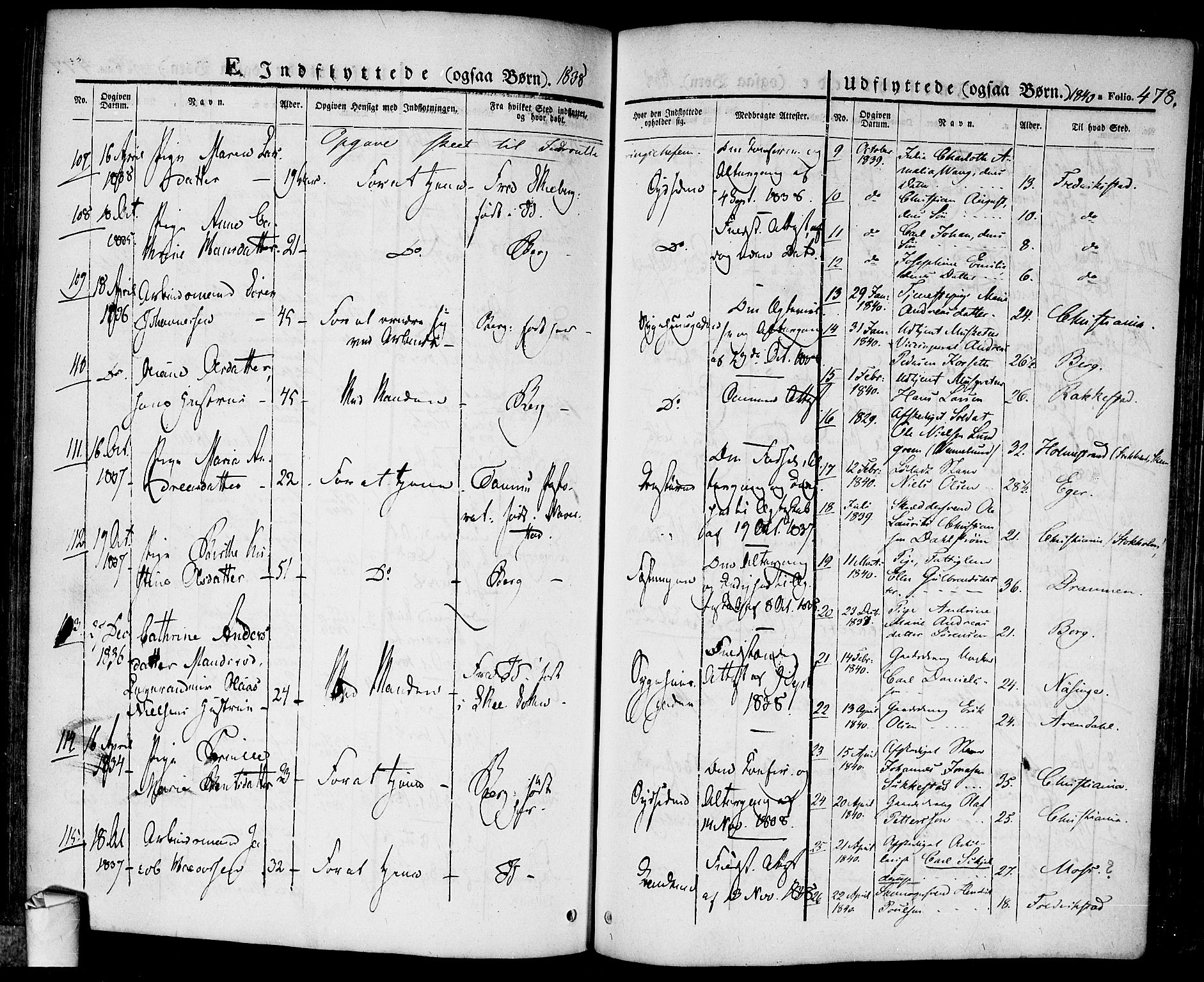 Halden prestekontor Kirkebøker, AV/SAO-A-10909/F/Fa/L0005: Parish register (official) no. I 5, 1834-1845, p. 478