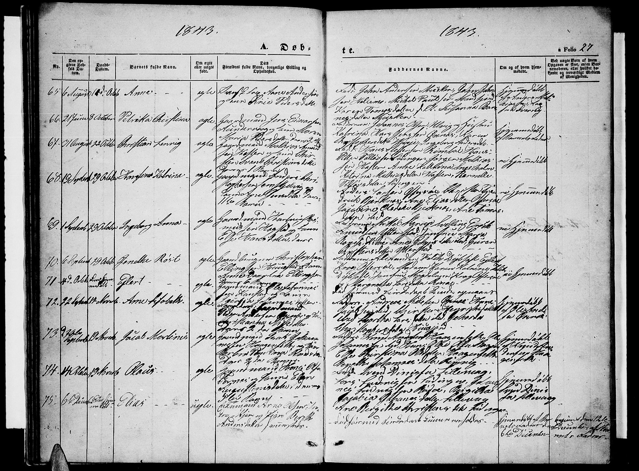 Ministerialprotokoller, klokkerbøker og fødselsregistre - Nordland, AV/SAT-A-1459/872/L1045: Parish register (copy) no. 872C01, 1840-1851, p. 27