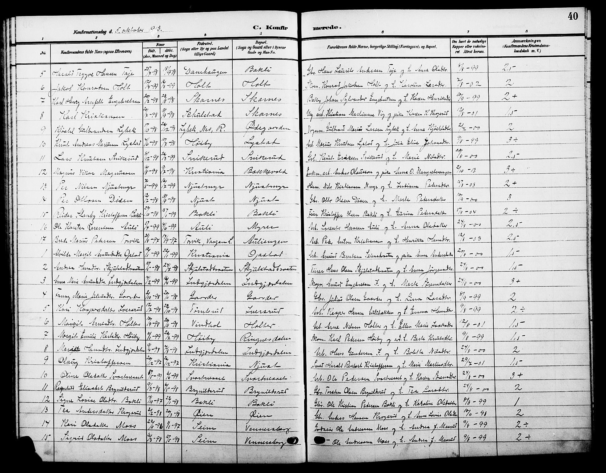 Sør-Odal prestekontor, AV/SAH-PREST-030/H/Ha/Hab/L0006: Parish register (copy) no. 6, 1906-1919, p. 40