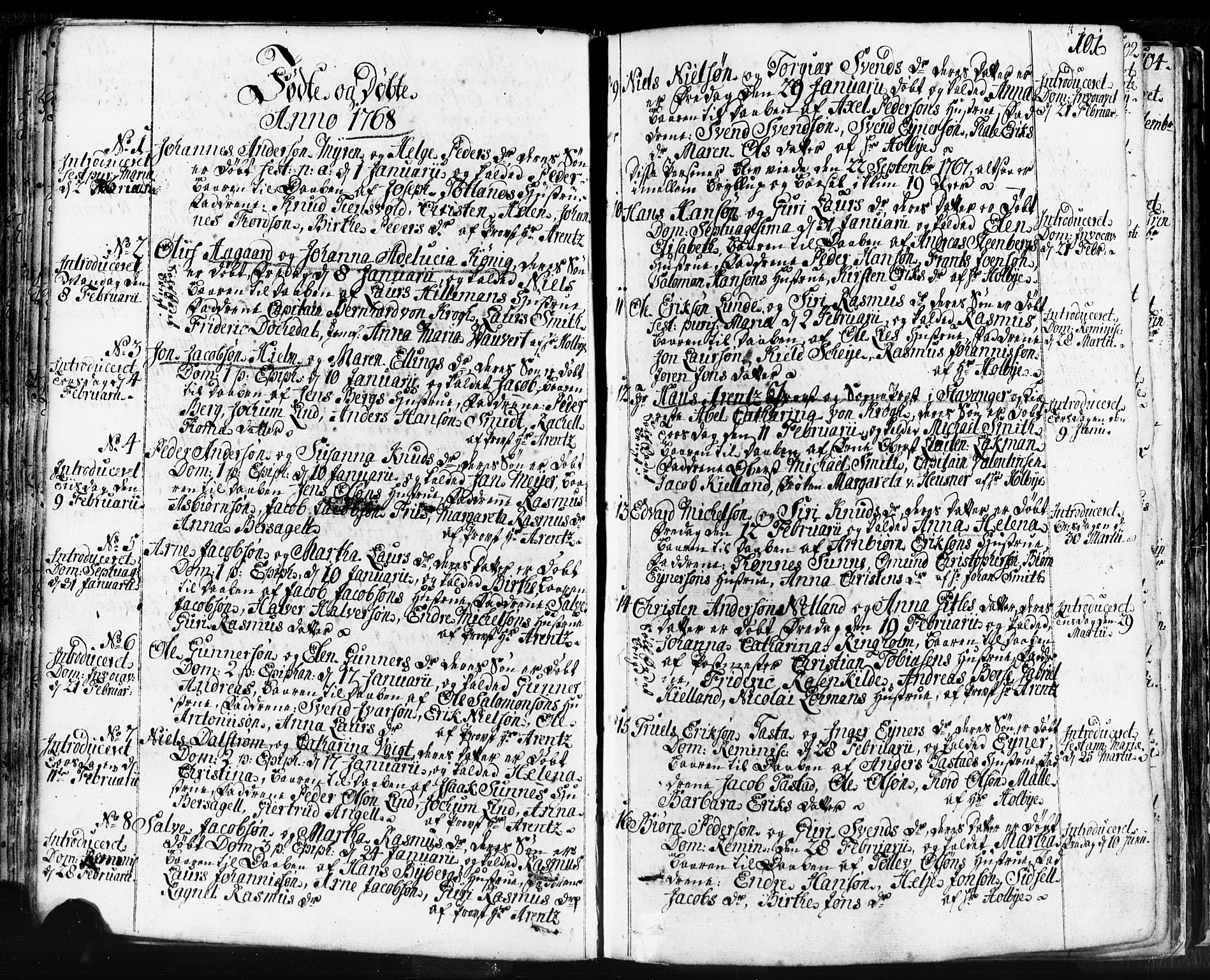 Domkirken sokneprestkontor, SAST/A-101812/001/30/30BB/L0004: Parish register (copy) no. B 4, 1752-1790, p. 101