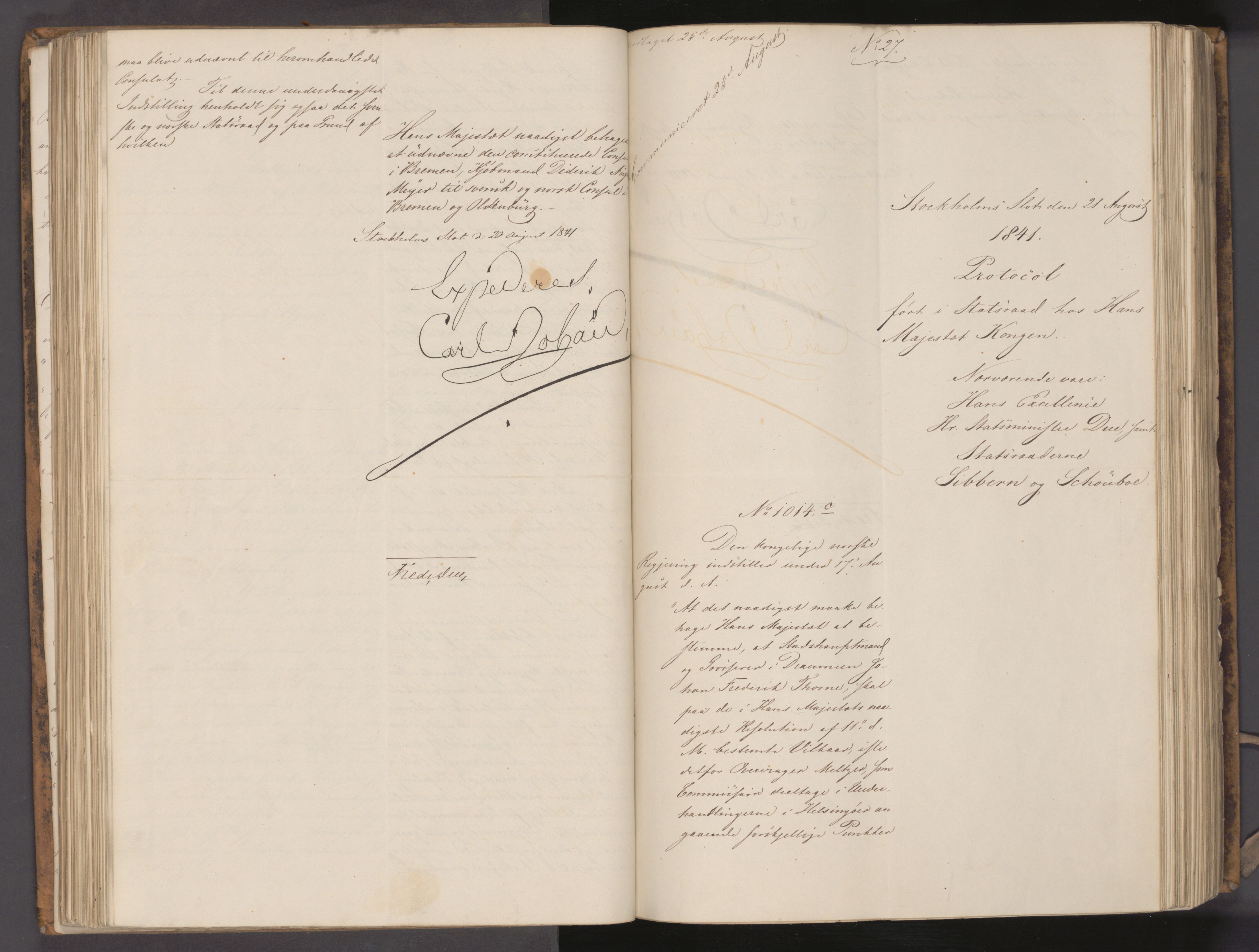 Statsrådssekretariatet, AV/RA-S-1001/A/Ab/L0054: Kgl. res. nr. 764-1554, 2. halvår, 1841