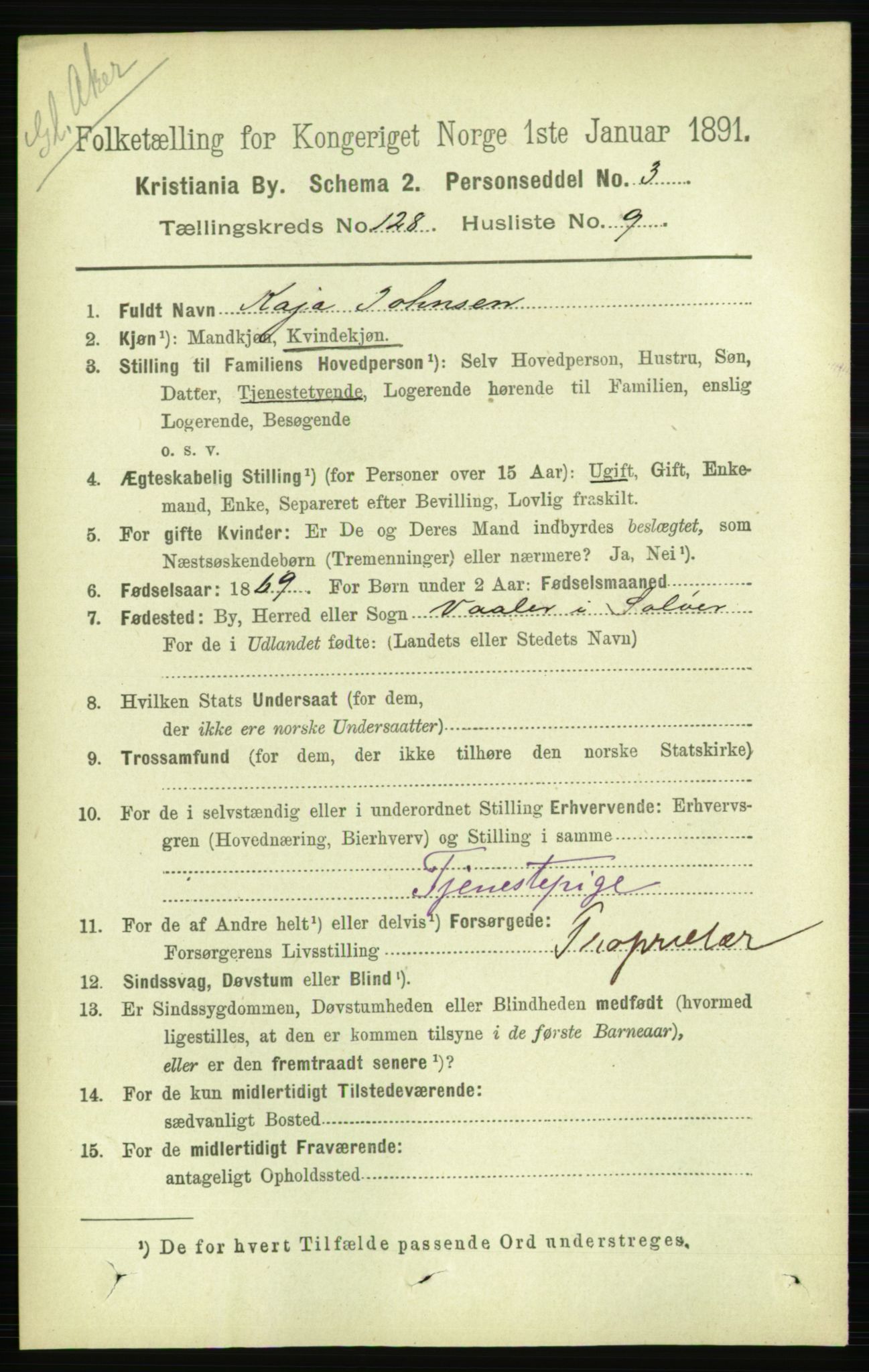 RA, 1891 census for 0301 Kristiania, 1891, p. 68840