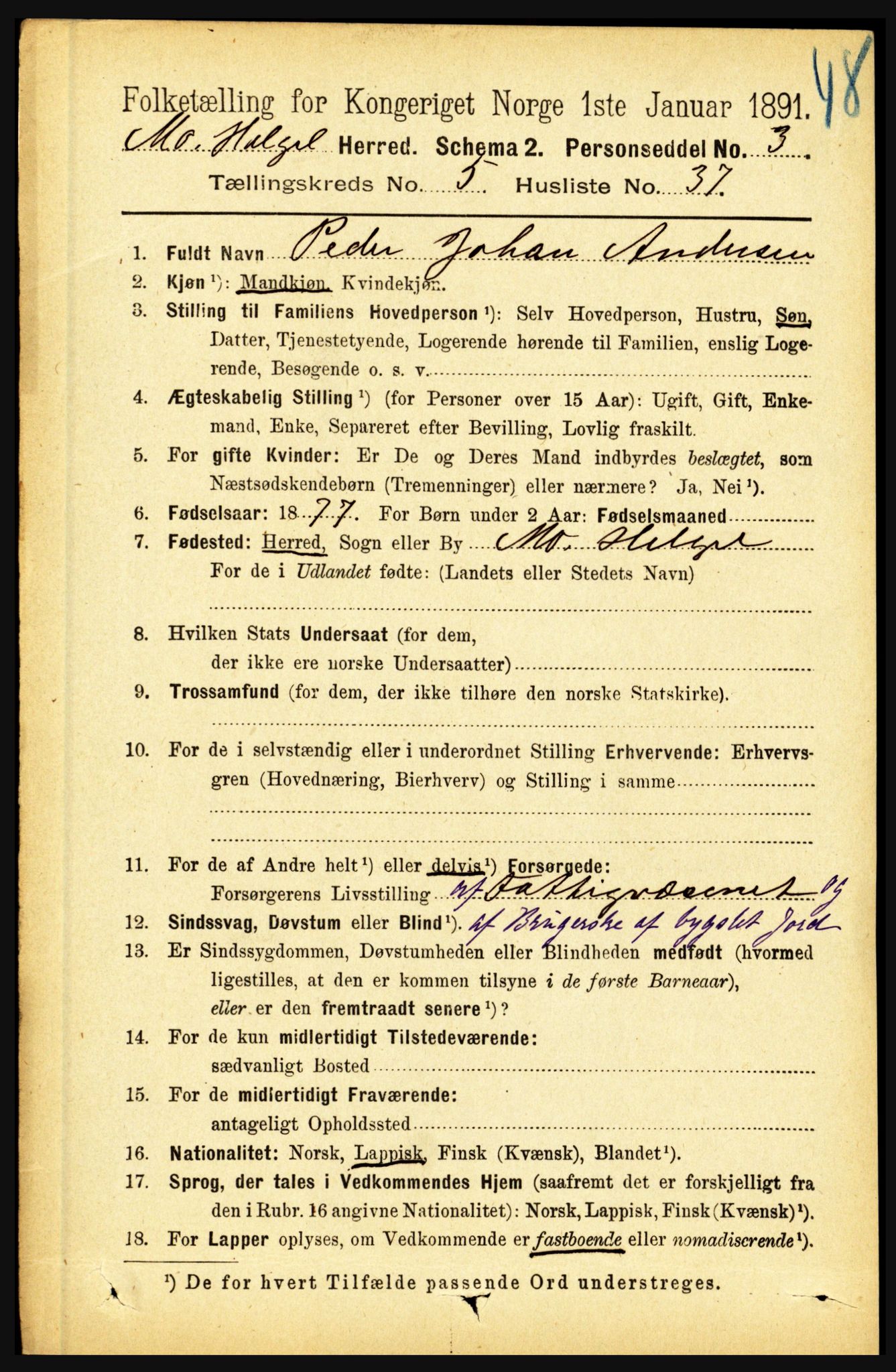 RA, 1891 census for 1833 Mo, 1891, p. 2161