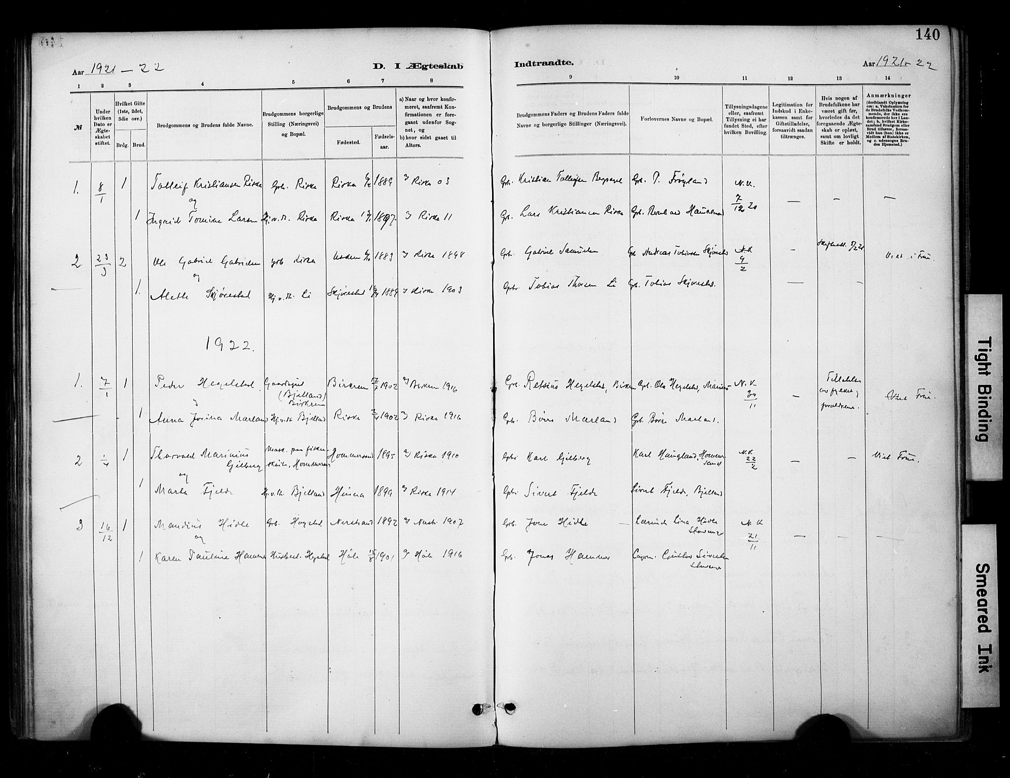 Hetland sokneprestkontor, SAST/A-101826/30/30BA/L0010: Parish register (official) no. A 10, 1882-1925, p. 140
