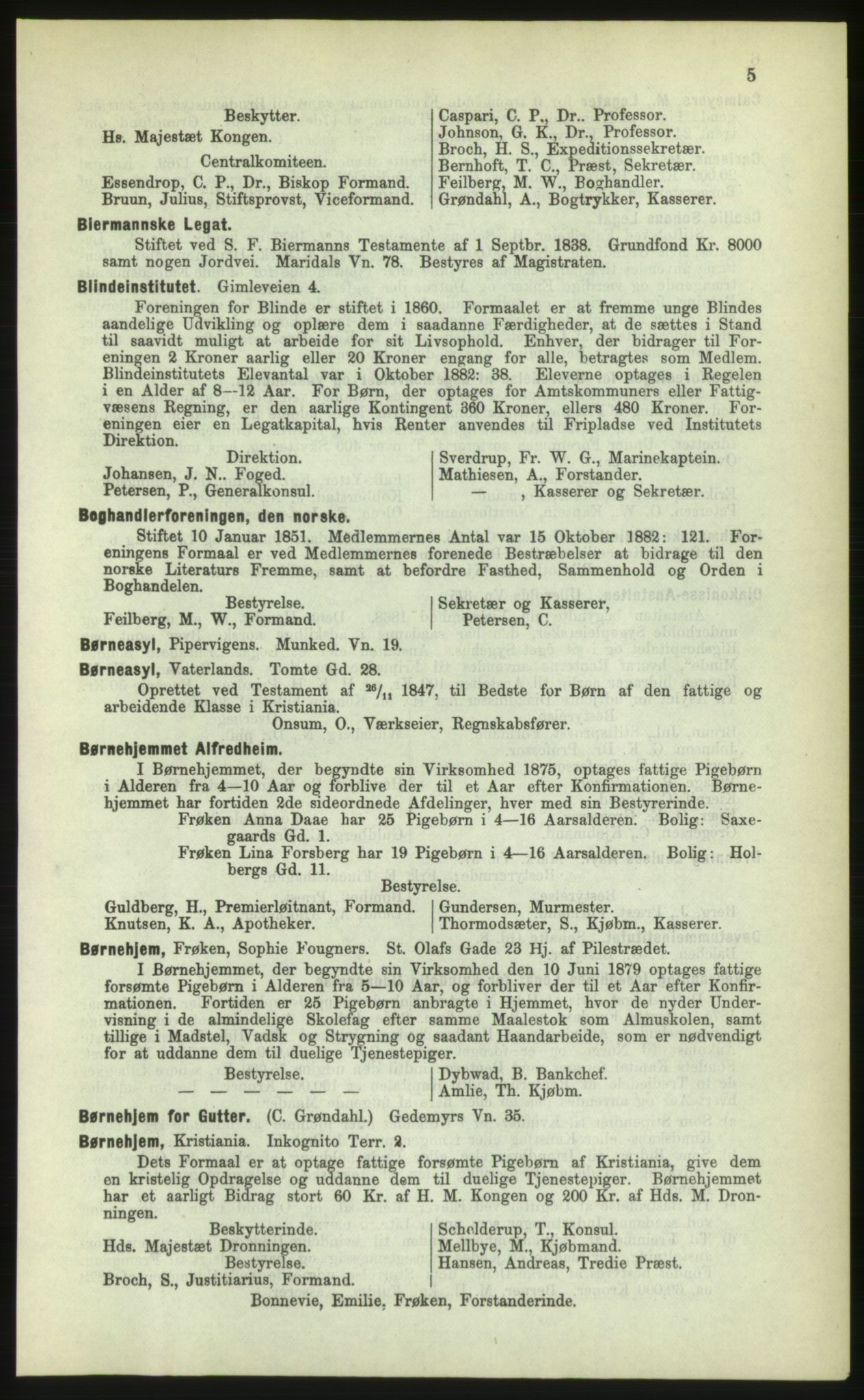 Kristiania/Oslo adressebok, PUBL/-, 1883, p. 5