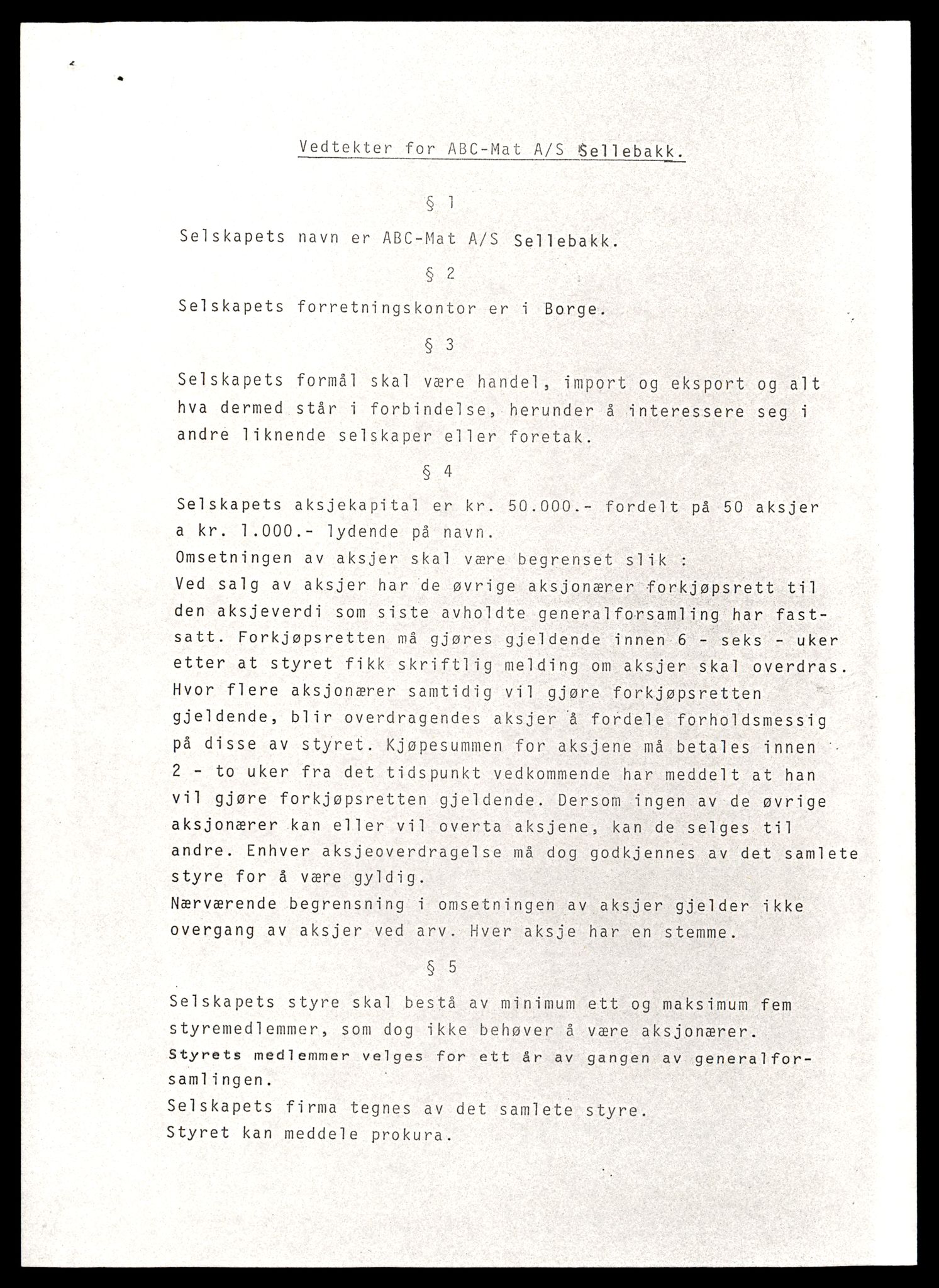 Sarpsborg tingrett, SAT/A-10471a/K/Kb/Kbe/L0022: Aksjeselskap i Borge og Torsnes, A - E, 1890-1989, p. 1