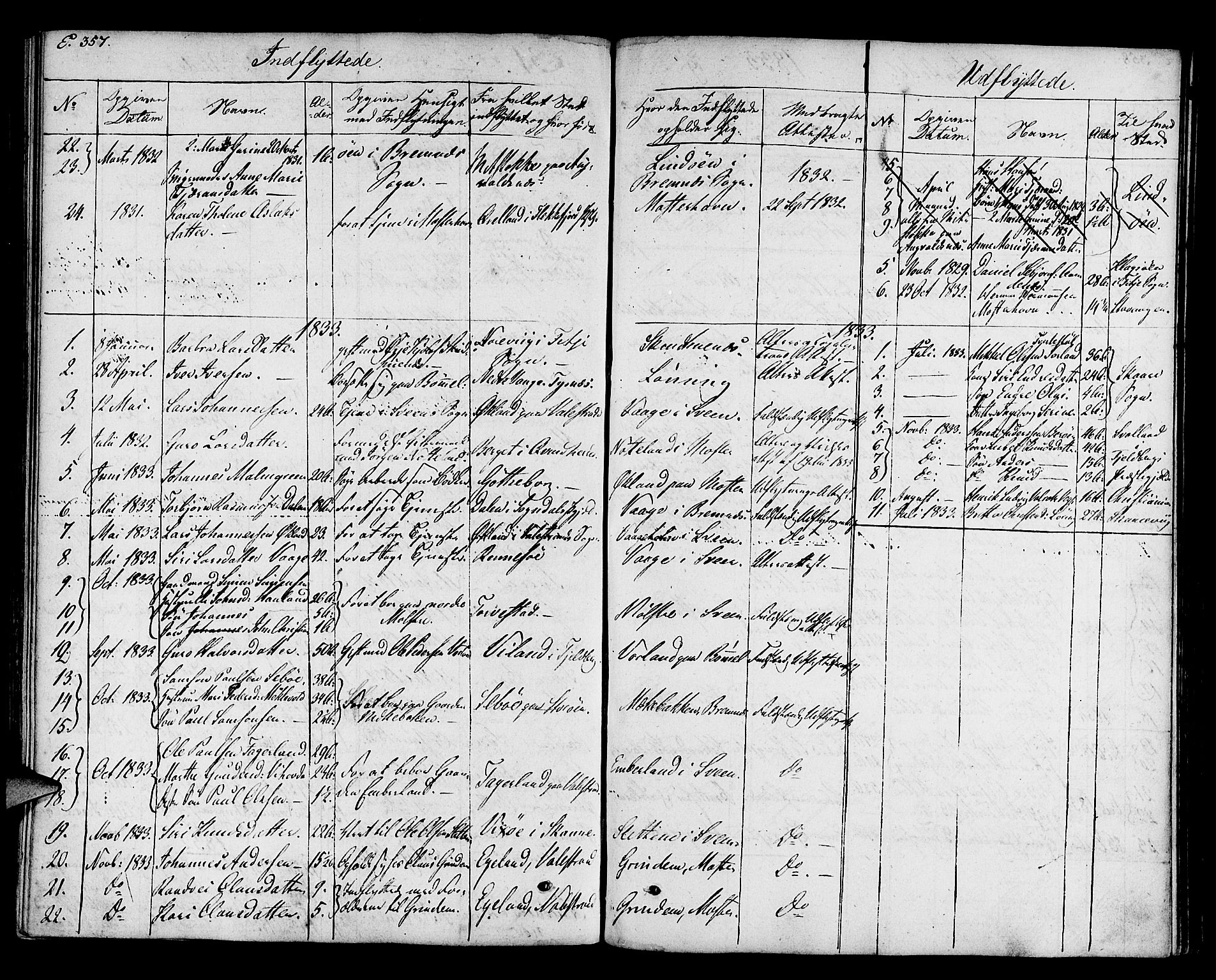 Finnås sokneprestembete, SAB/A-99925/H/Ha/Haa/Haaa/L0005: Parish register (official) no. A 5, 1823-1835, p. 357
