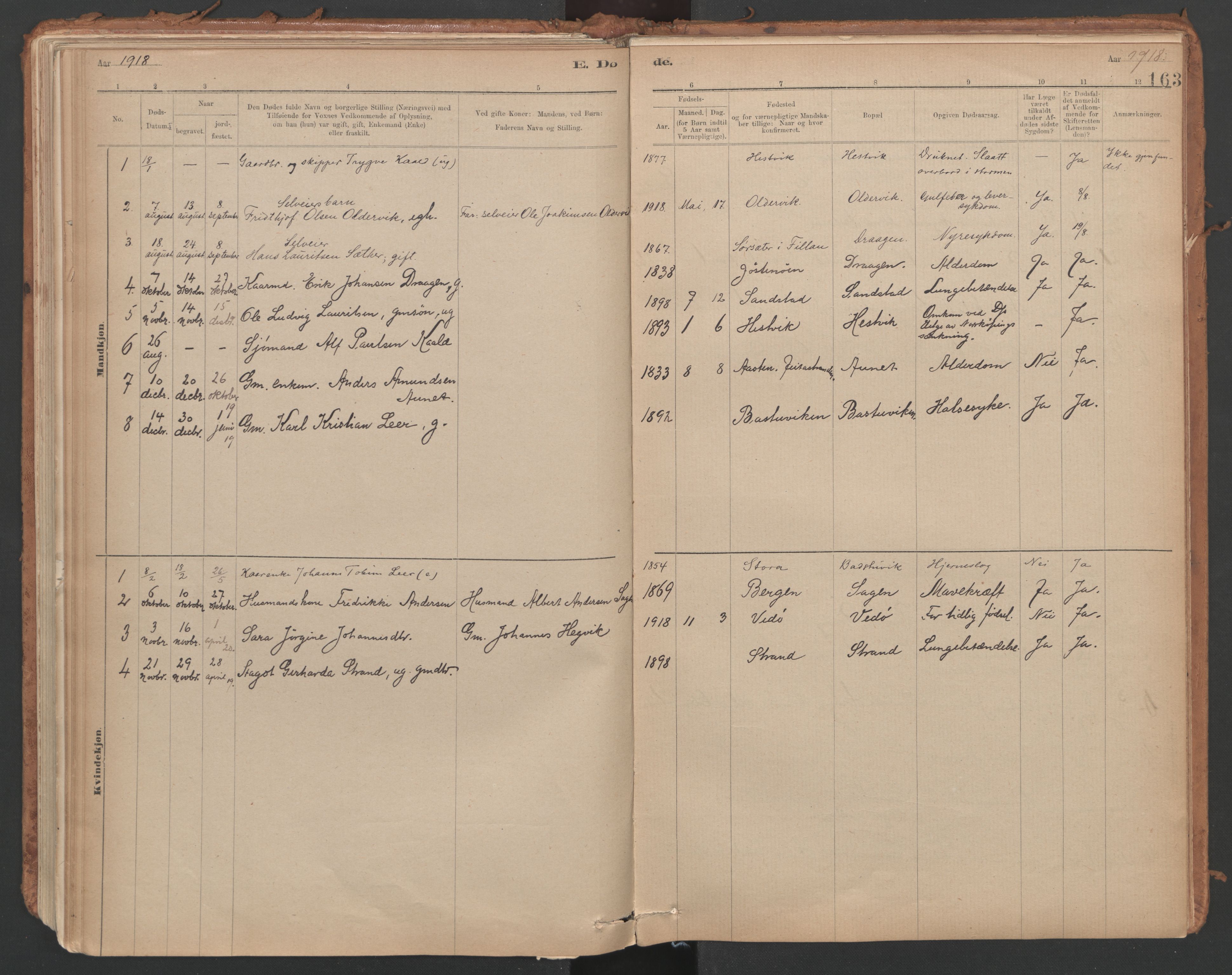 Ministerialprotokoller, klokkerbøker og fødselsregistre - Sør-Trøndelag, SAT/A-1456/639/L0572: Parish register (official) no. 639A01, 1890-1920, p. 163