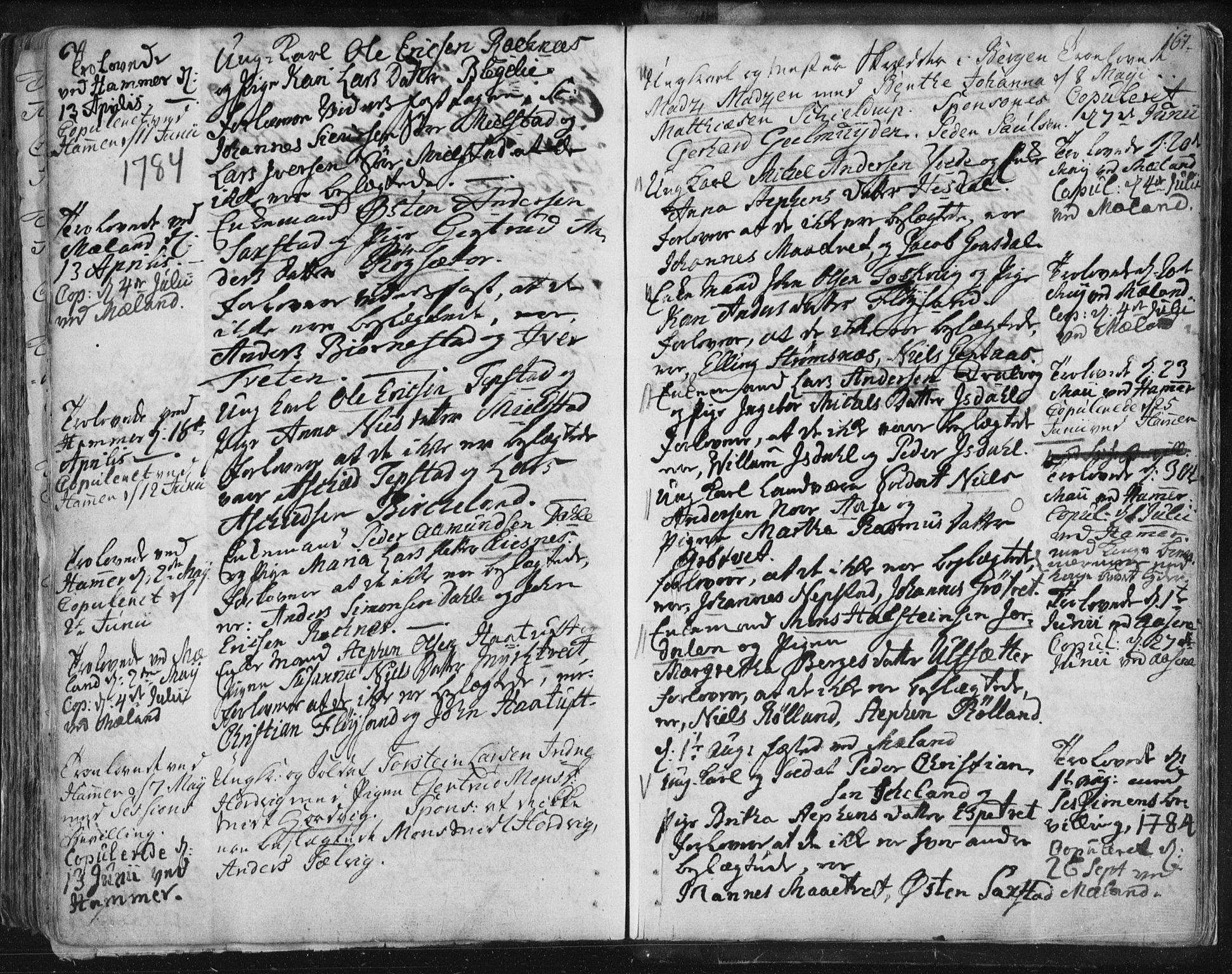 Hamre sokneprestembete, AV/SAB-A-75501/H/Ha/Haa/Haaa/L0008: Parish register (official) no. A 8, 1778-1804, p. 167