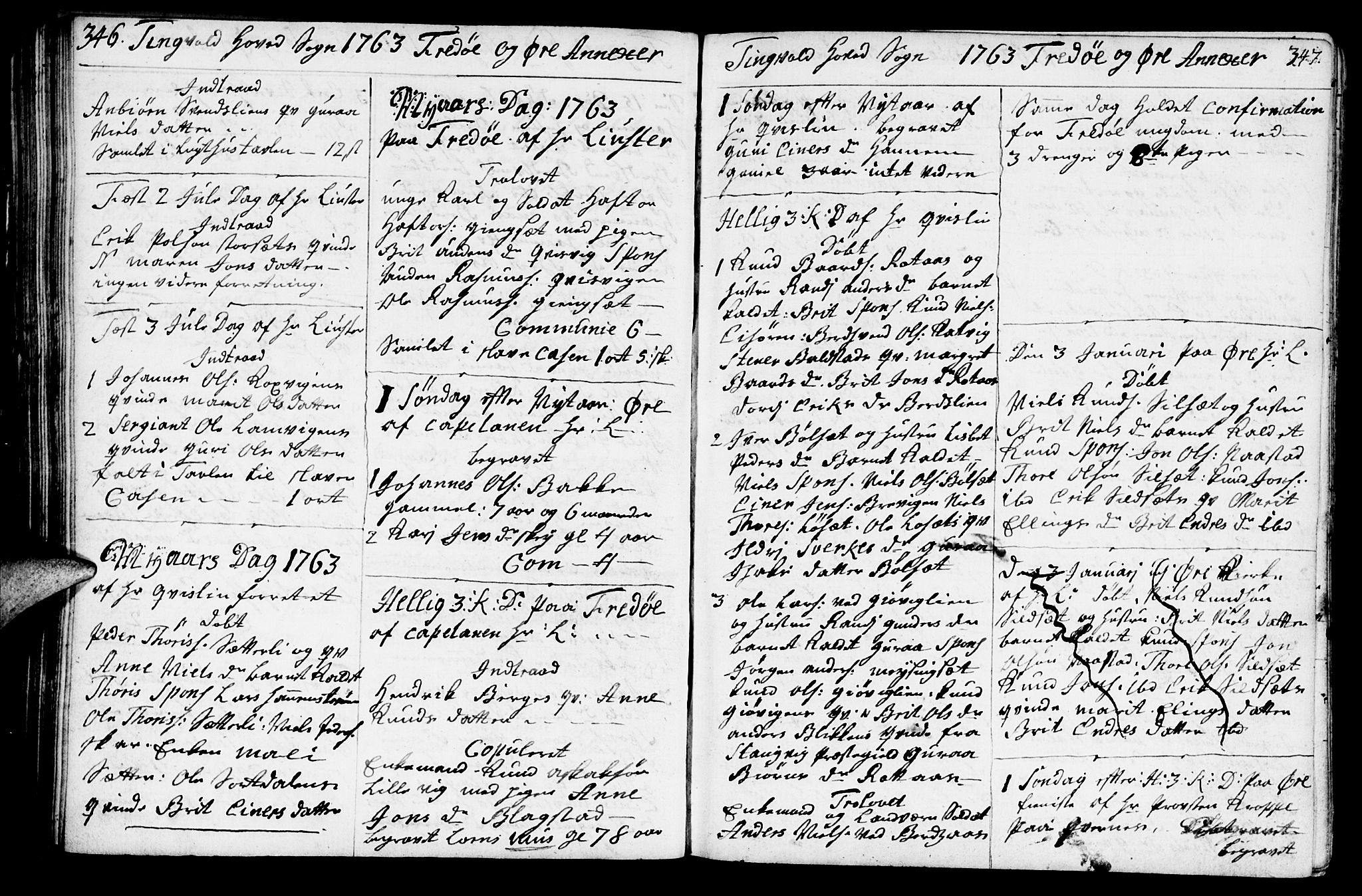 Ministerialprotokoller, klokkerbøker og fødselsregistre - Møre og Romsdal, SAT/A-1454/586/L0979: Parish register (official) no. 586A05, 1751-1776, p. 346-347
