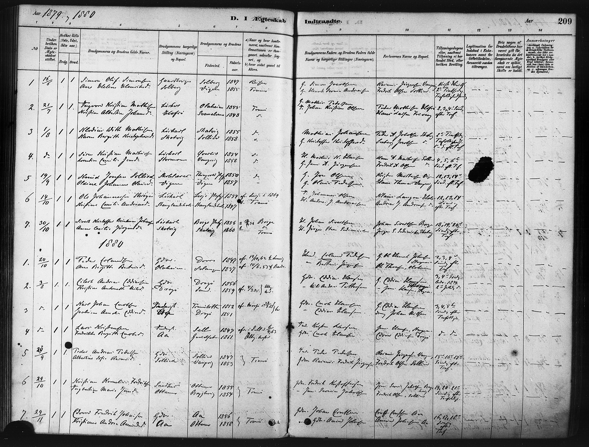 Tranøy sokneprestkontor, SATØ/S-1313/I/Ia/Iaa/L0009kirke: Parish register (official) no. 9, 1878-1904, p. 209
