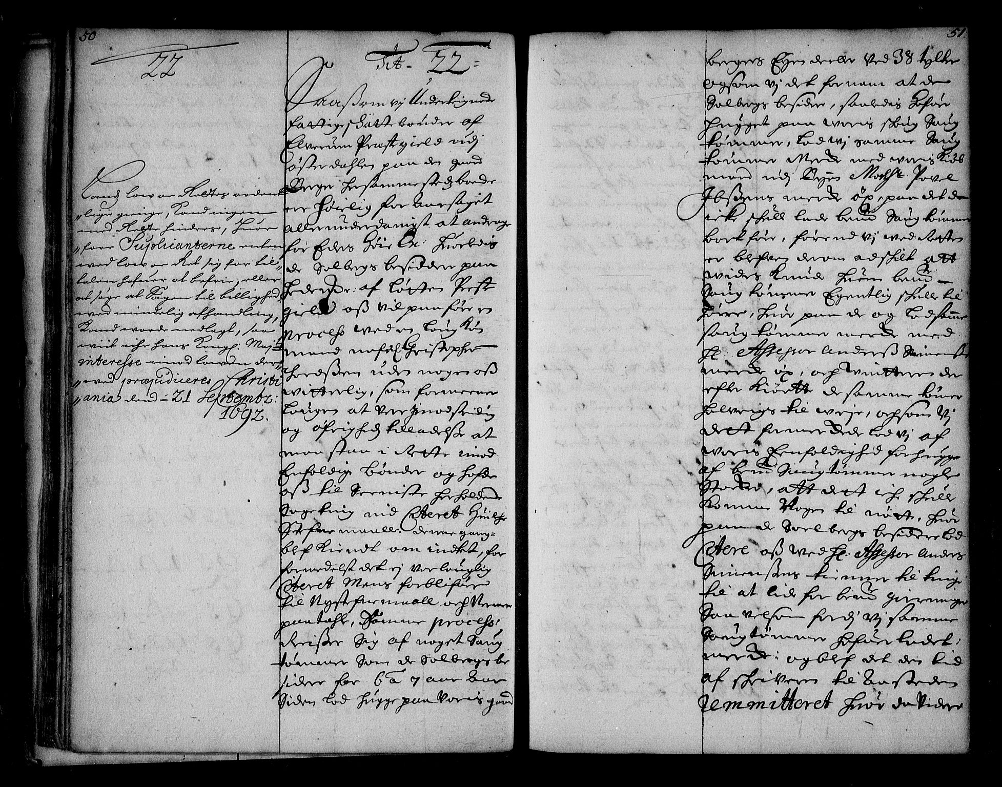 Stattholderembetet 1572-1771, AV/RA-EA-2870/Ae/L0010: Supplikasjons- og resolusjonsprotokoll, 1692-1693, p. 50-51