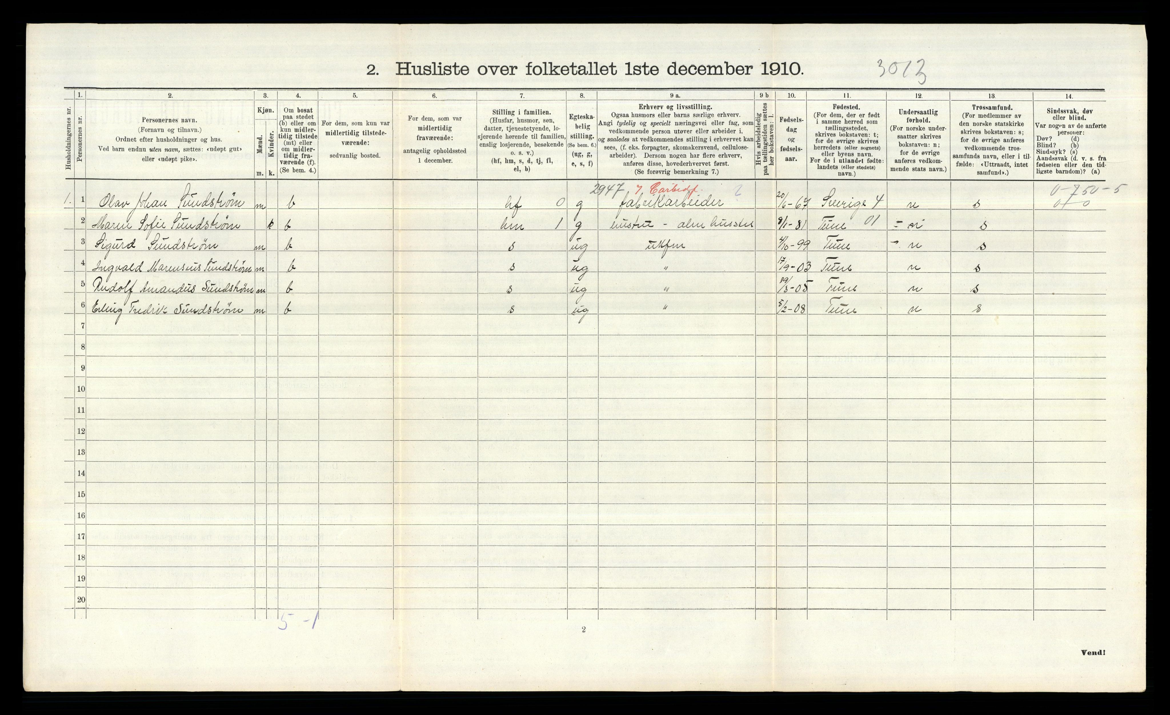 RA, 1910 census for Borge, 1910, p. 1415