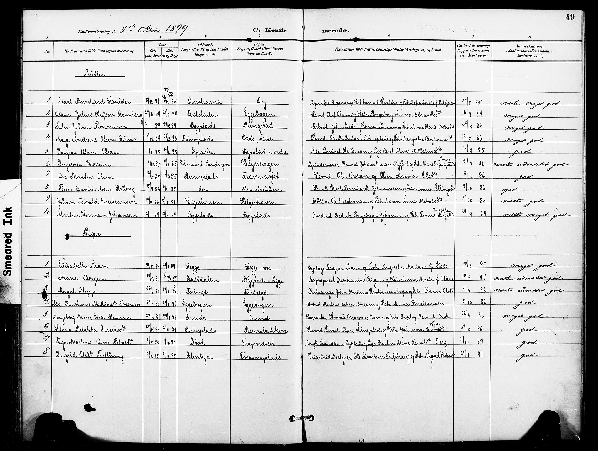 Ministerialprotokoller, klokkerbøker og fødselsregistre - Nord-Trøndelag, AV/SAT-A-1458/740/L0379: Parish register (official) no. 740A02, 1895-1907, p. 49