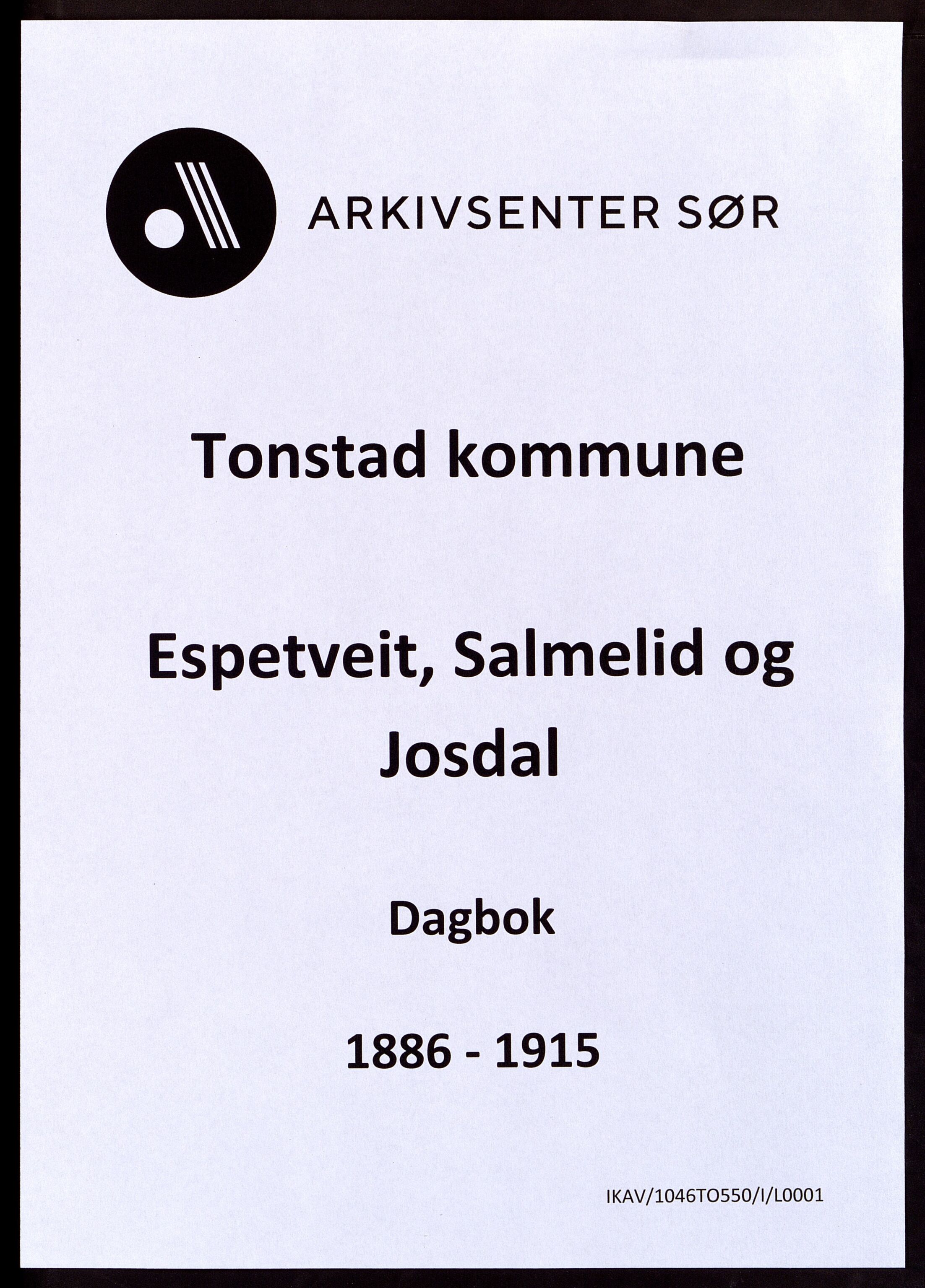 Tonstad kommune - Josdal Skole, ARKSOR/1046TO550/I/L0001: Dagbok, 1886-1915
