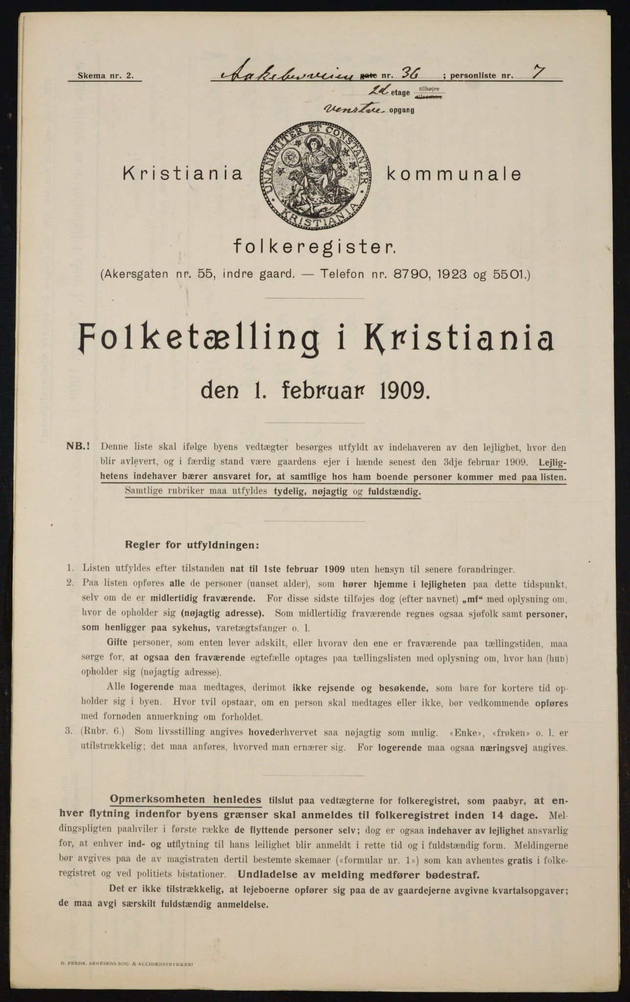 OBA, Municipal Census 1909 for Kristiania, 1909, p. 118530