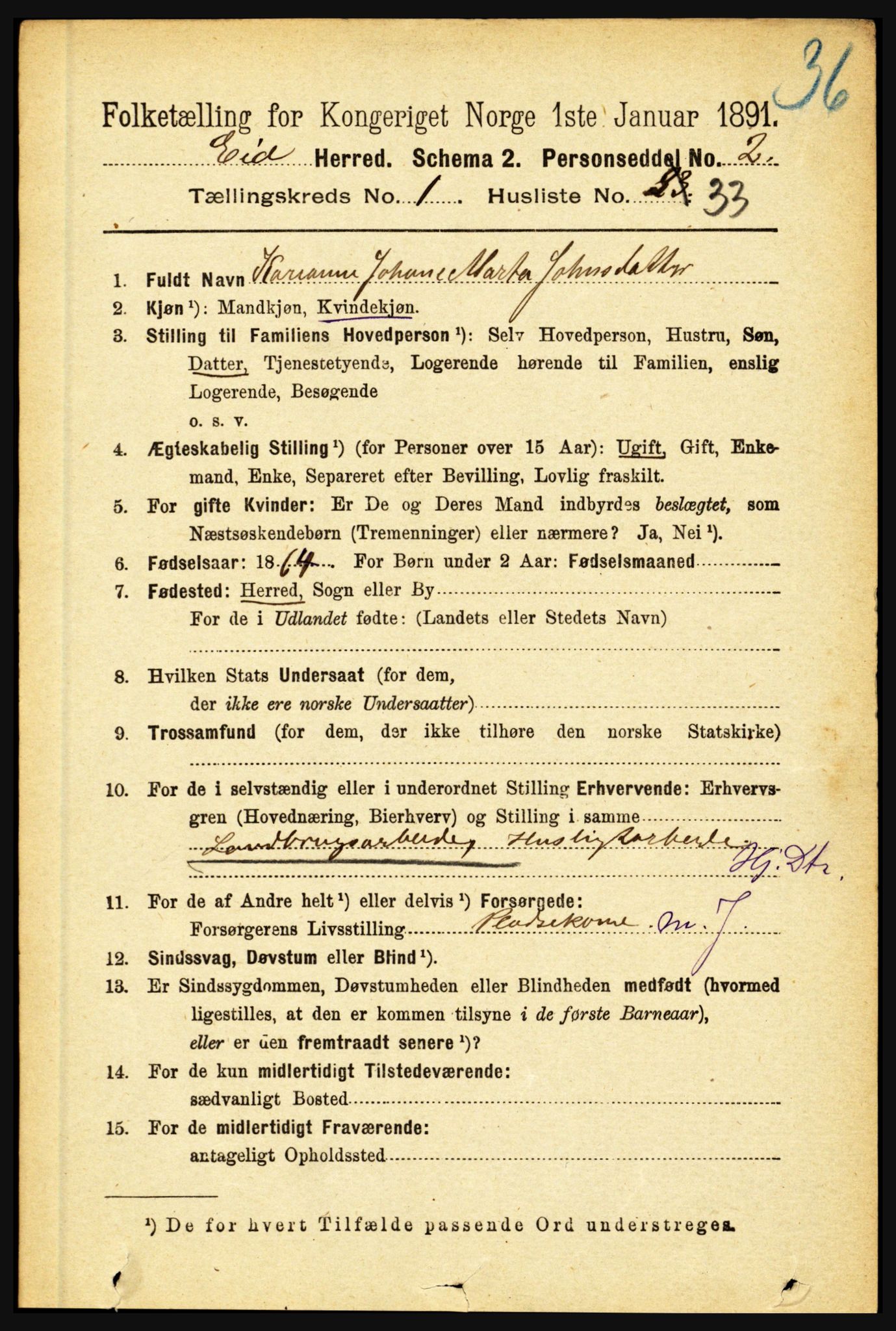 RA, 1891 census for 1443 Eid, 1891, p. 267