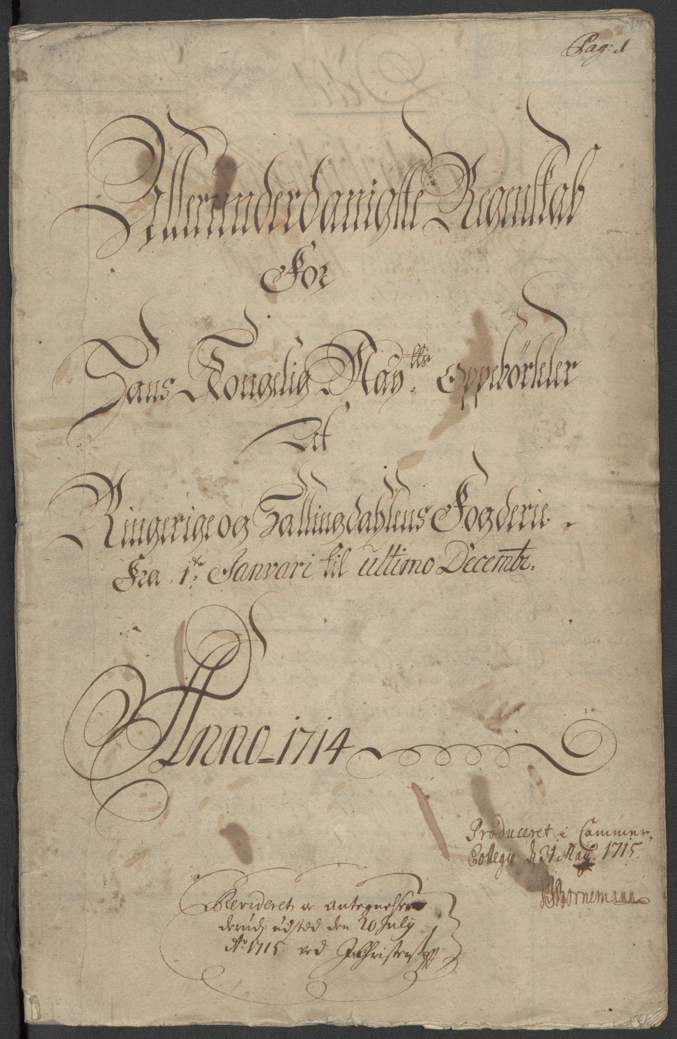 Rentekammeret inntil 1814, Reviderte regnskaper, Fogderegnskap, RA/EA-4092/R23/L1471: Fogderegnskap Ringerike og Hallingdal, 1713-1714, p. 349