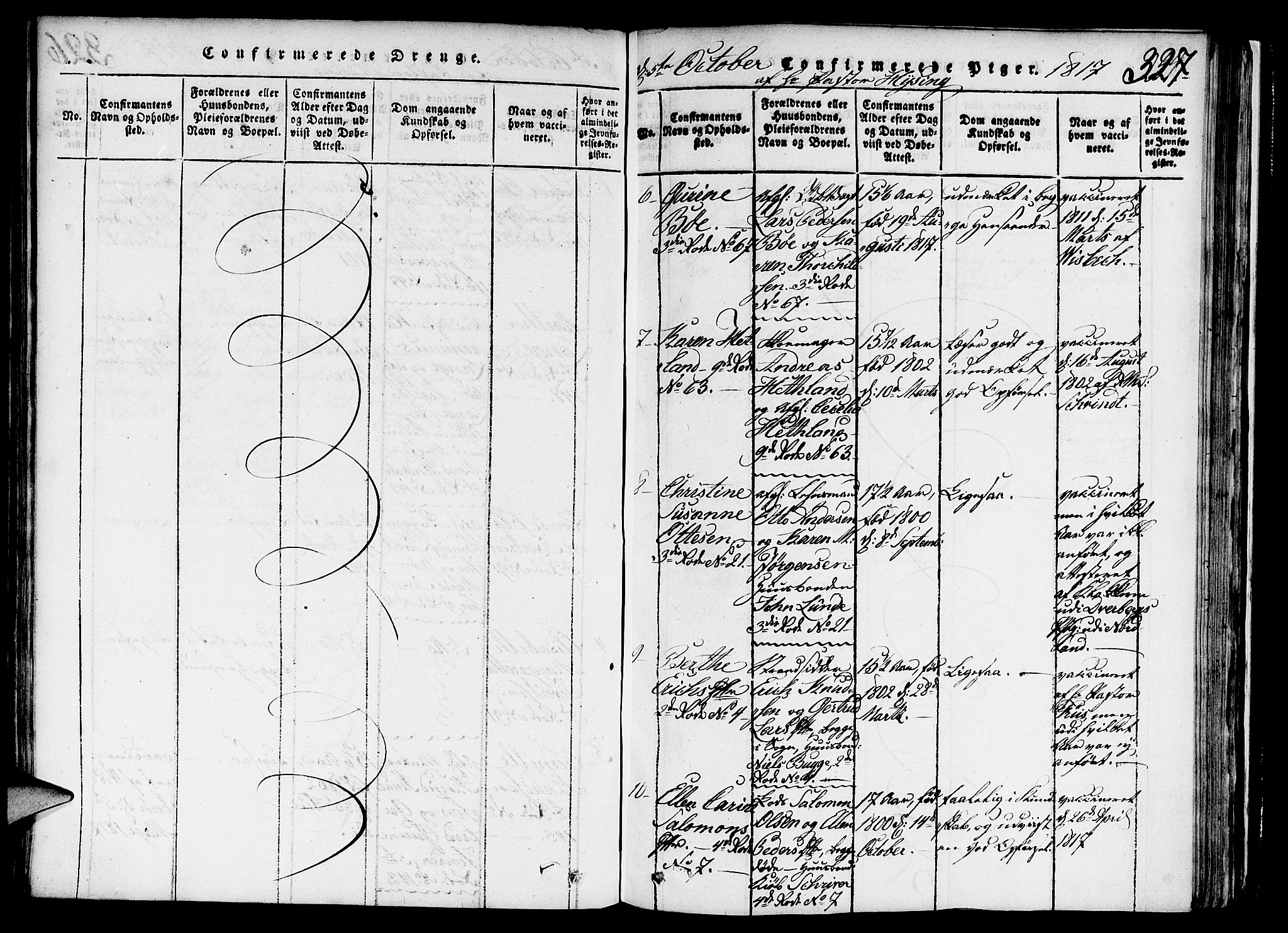Nykirken Sokneprestembete, AV/SAB-A-77101/H/Haa/L0011: Parish register (official) no. A 11, 1816-1821, p. 327