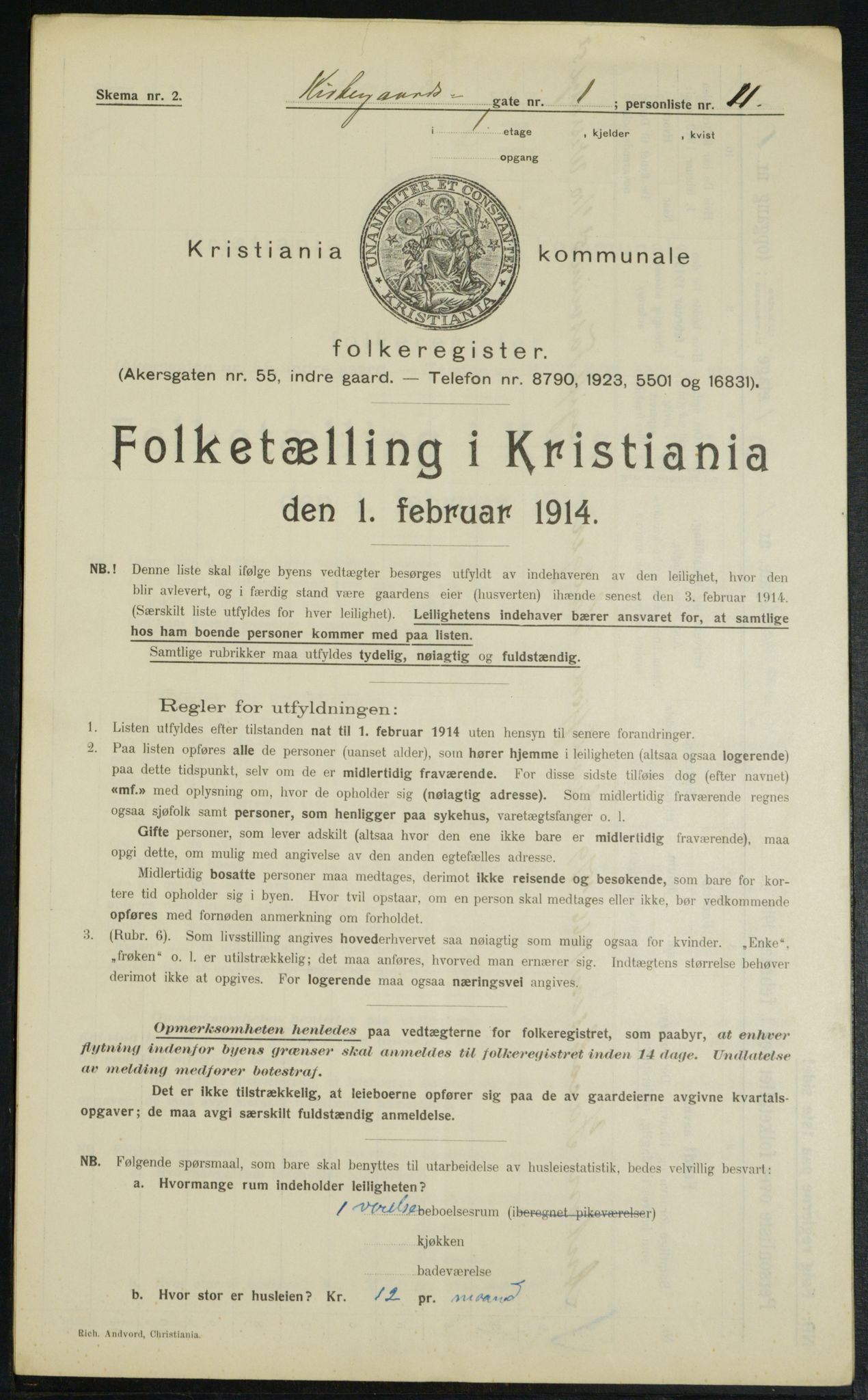 OBA, Municipal Census 1914 for Kristiania, 1914, p. 49987