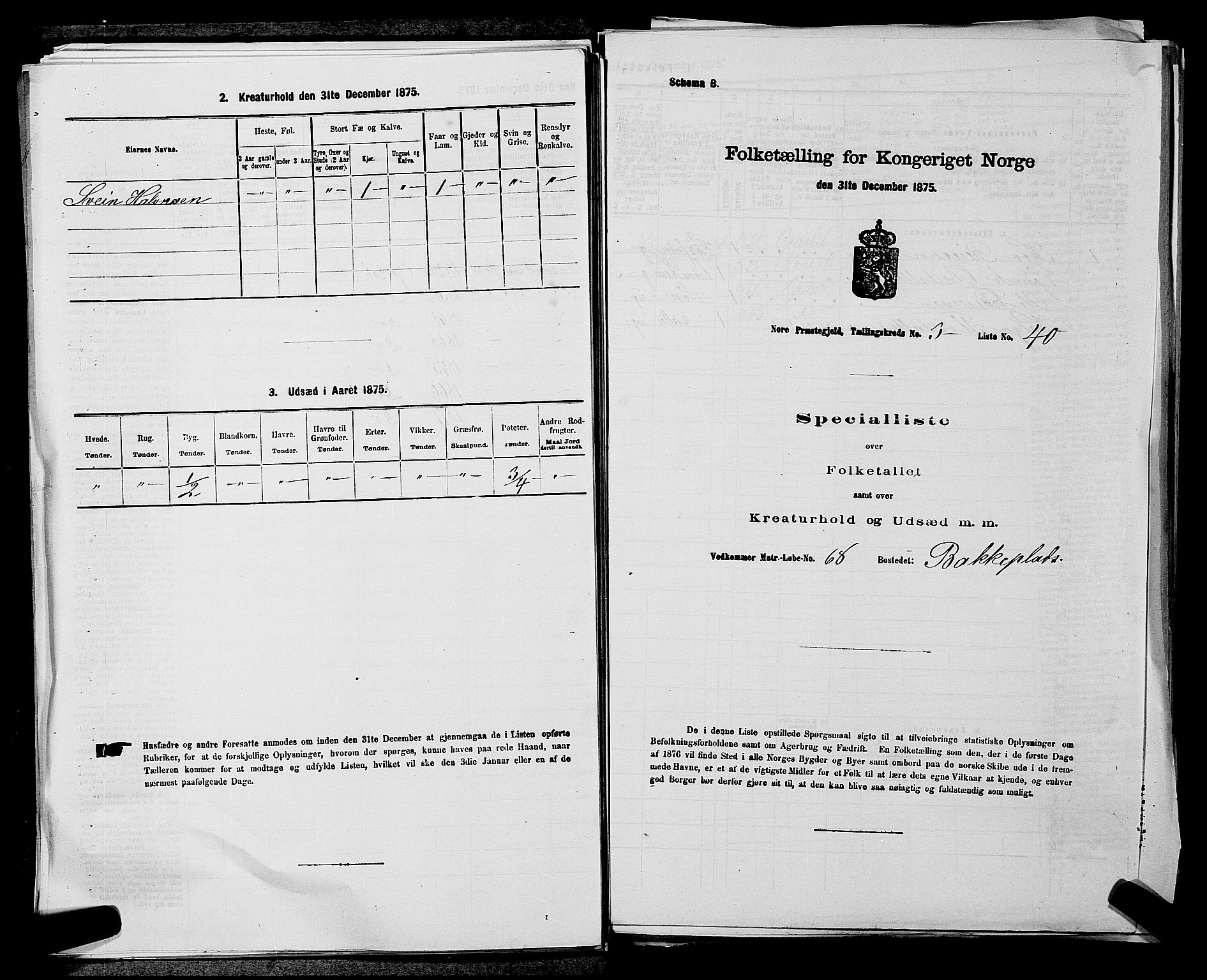SAKO, 1875 census for 0633P Nore, 1875, p. 374