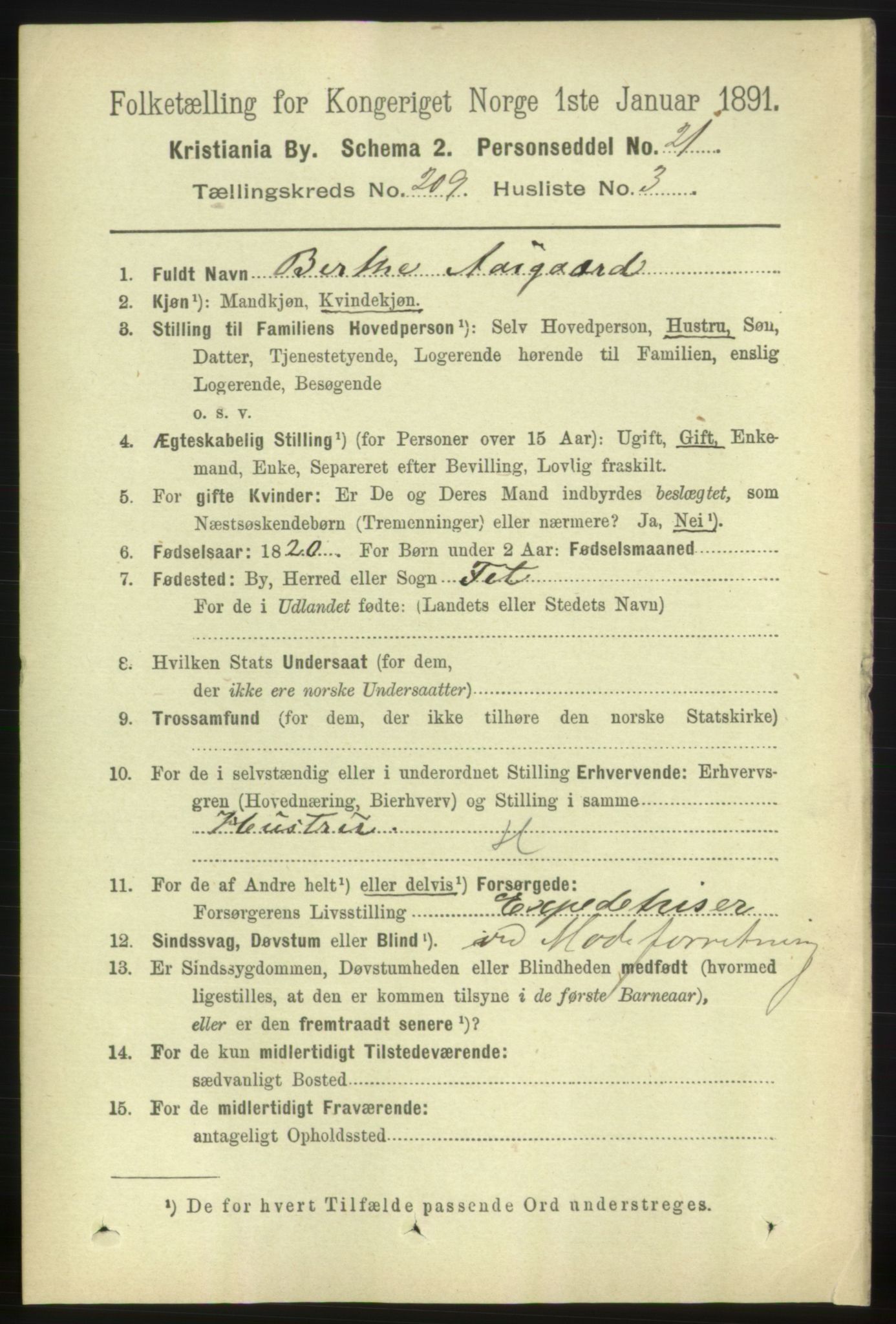 RA, 1891 census for 0301 Kristiania, 1891, p. 125123