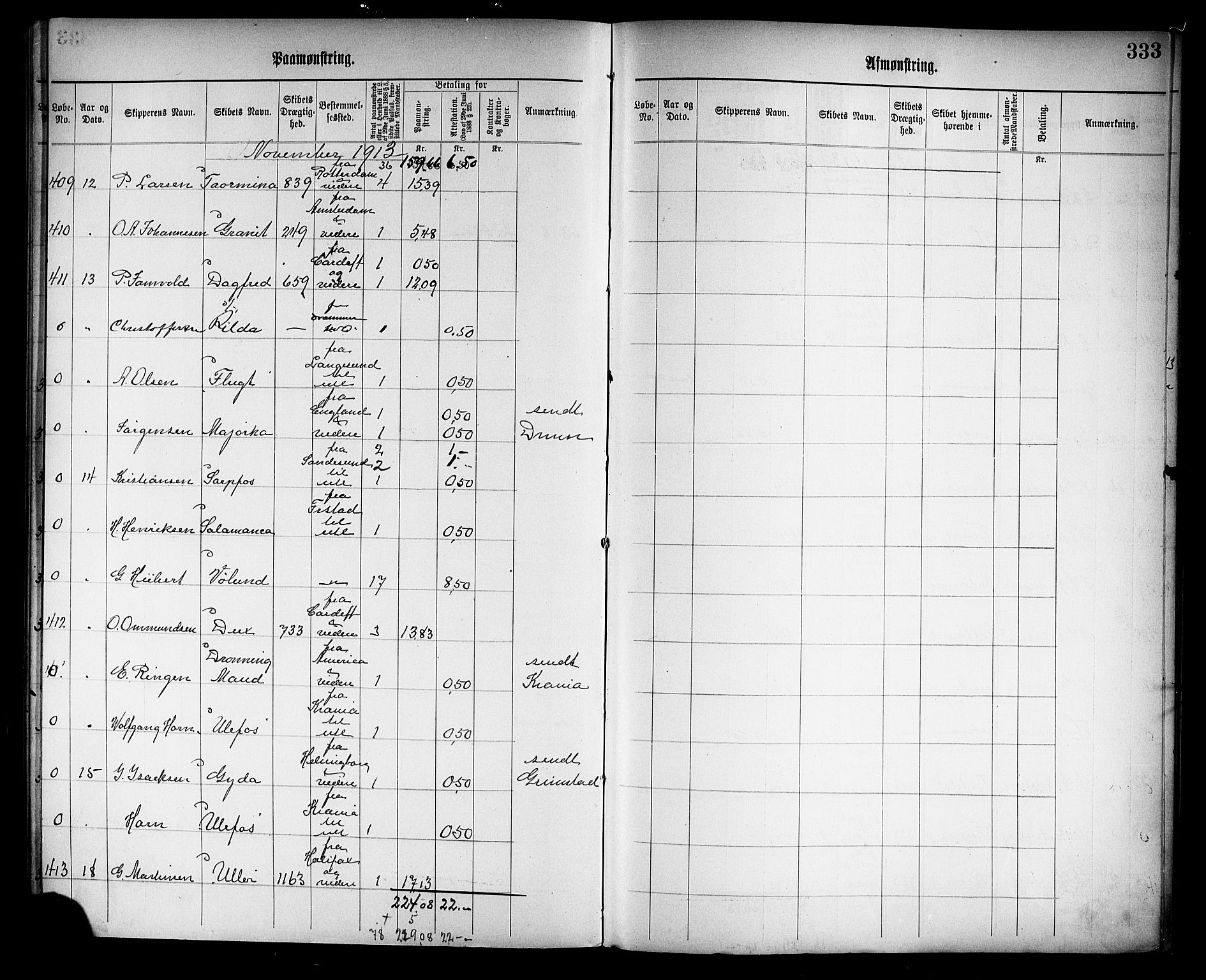 Tønsberg innrulleringskontor, AV/SAKO-A-786/H/Ha/L0006: Mønstringsjournal, 1906-1914, p. 337