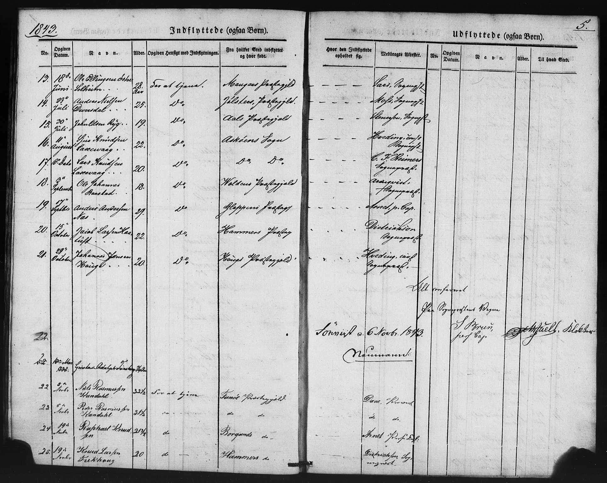 Domkirken sokneprestembete, AV/SAB-A-74801/H/Haa/L0046: Parish register (official) no. F 1, 1841-1852, p. 5