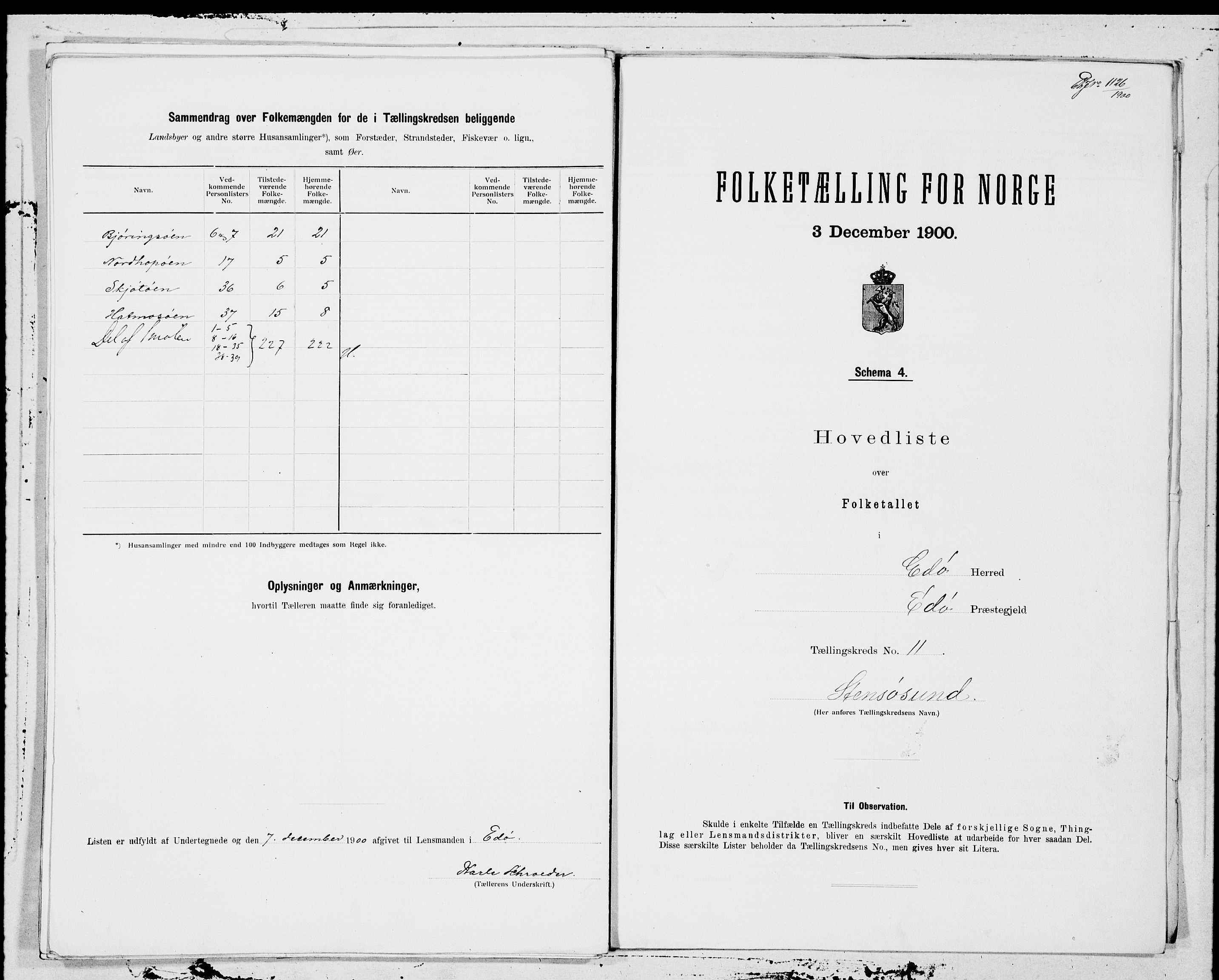 SAT, 1900 census for Edøy, 1900, p. 22