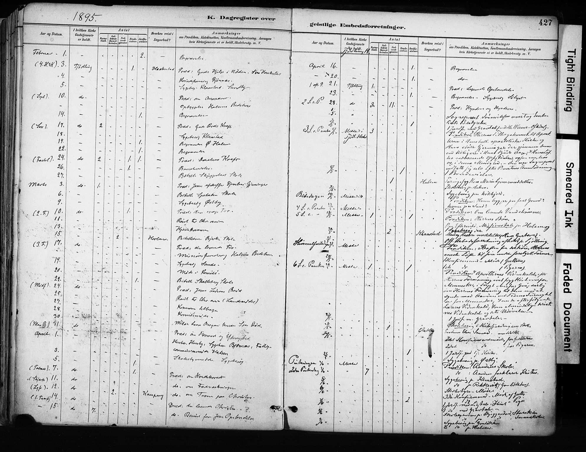 Tjølling kirkebøker, AV/SAKO-A-60/F/Fa/L0009: Parish register (official) no. 9, 1887-1905, p. 427