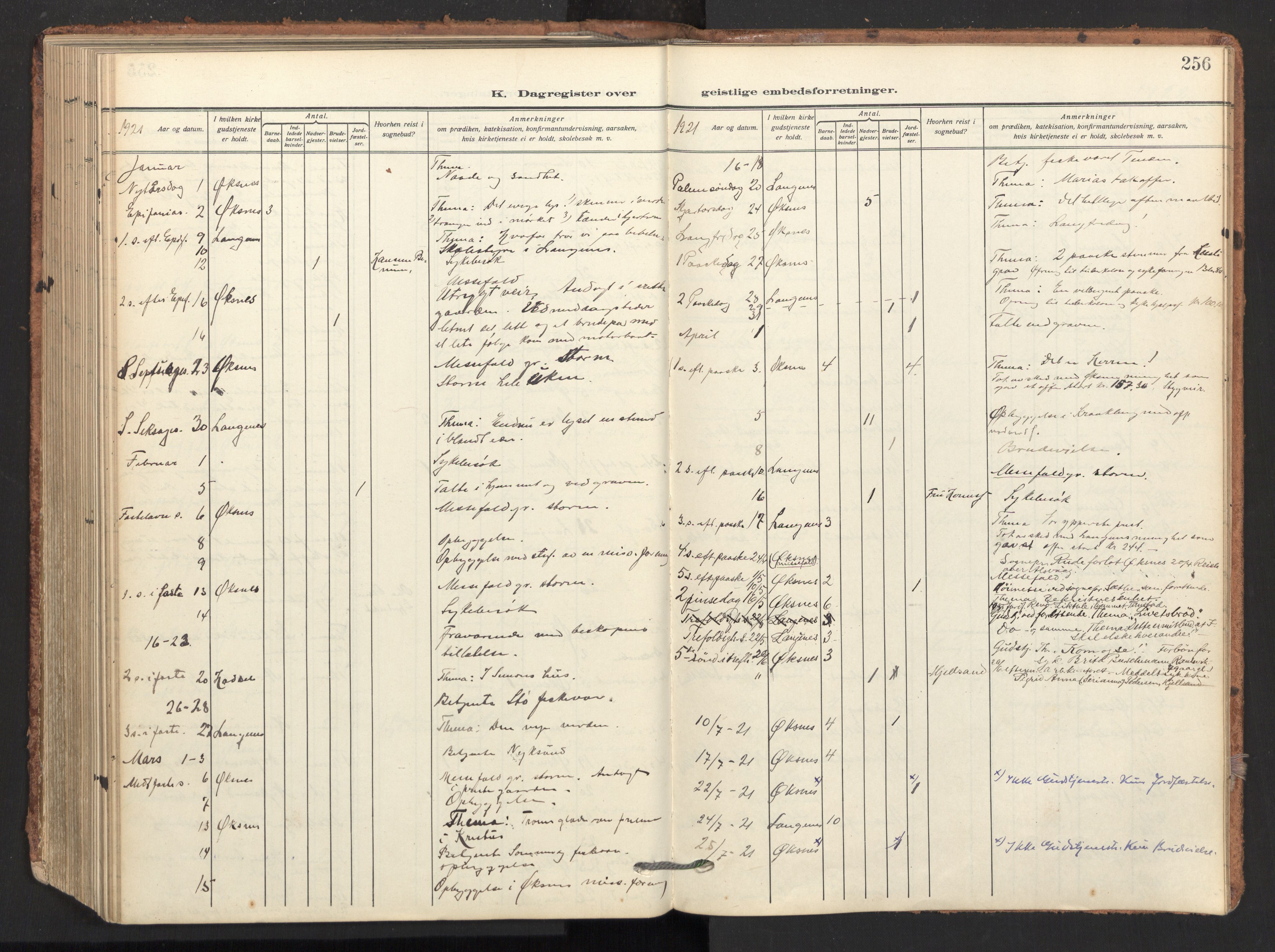 Ministerialprotokoller, klokkerbøker og fødselsregistre - Nordland, SAT/A-1459/893/L1343: Parish register (official) no. 893A15, 1914-1928, p. 256