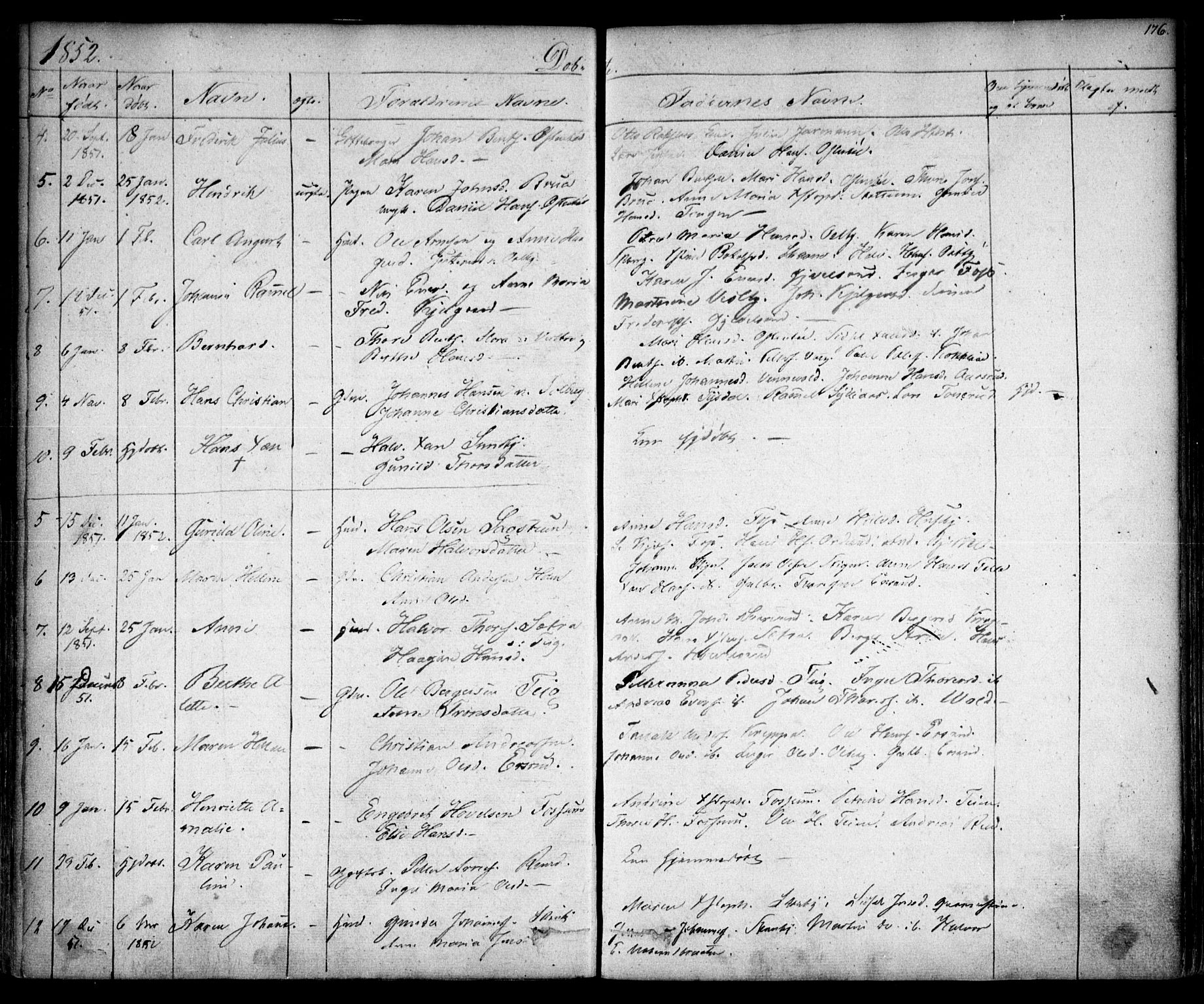 Enebakk prestekontor Kirkebøker, AV/SAO-A-10171c/F/Fa/L0009: Parish register (official) no. I 9, 1832-1861, p. 176