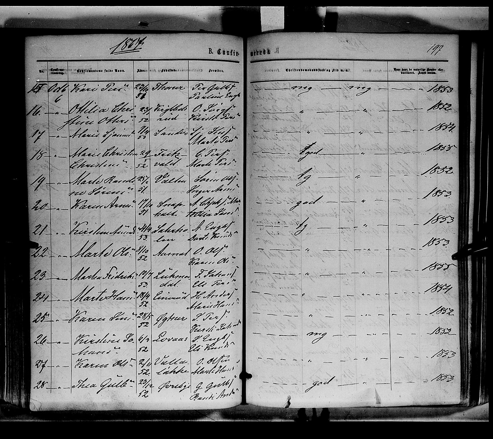 Sør-Odal prestekontor, AV/SAH-PREST-030/H/Ha/Haa/L0003: Parish register (official) no. 3, 1864-1870, p. 197