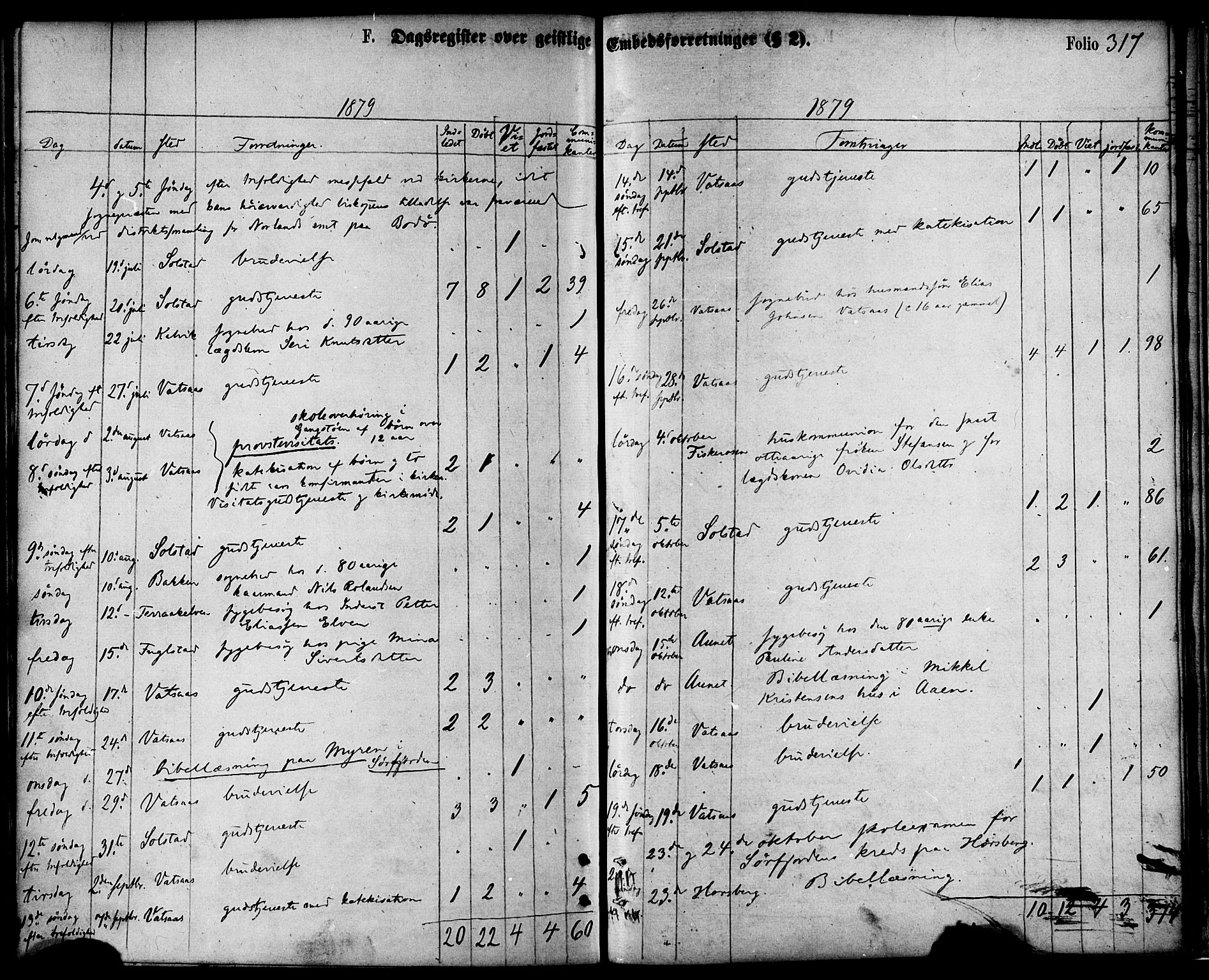 Ministerialprotokoller, klokkerbøker og fødselsregistre - Nordland, AV/SAT-A-1459/810/L0148: Parish register (official) no. 810A09 /1, 1874-1884, p. 317