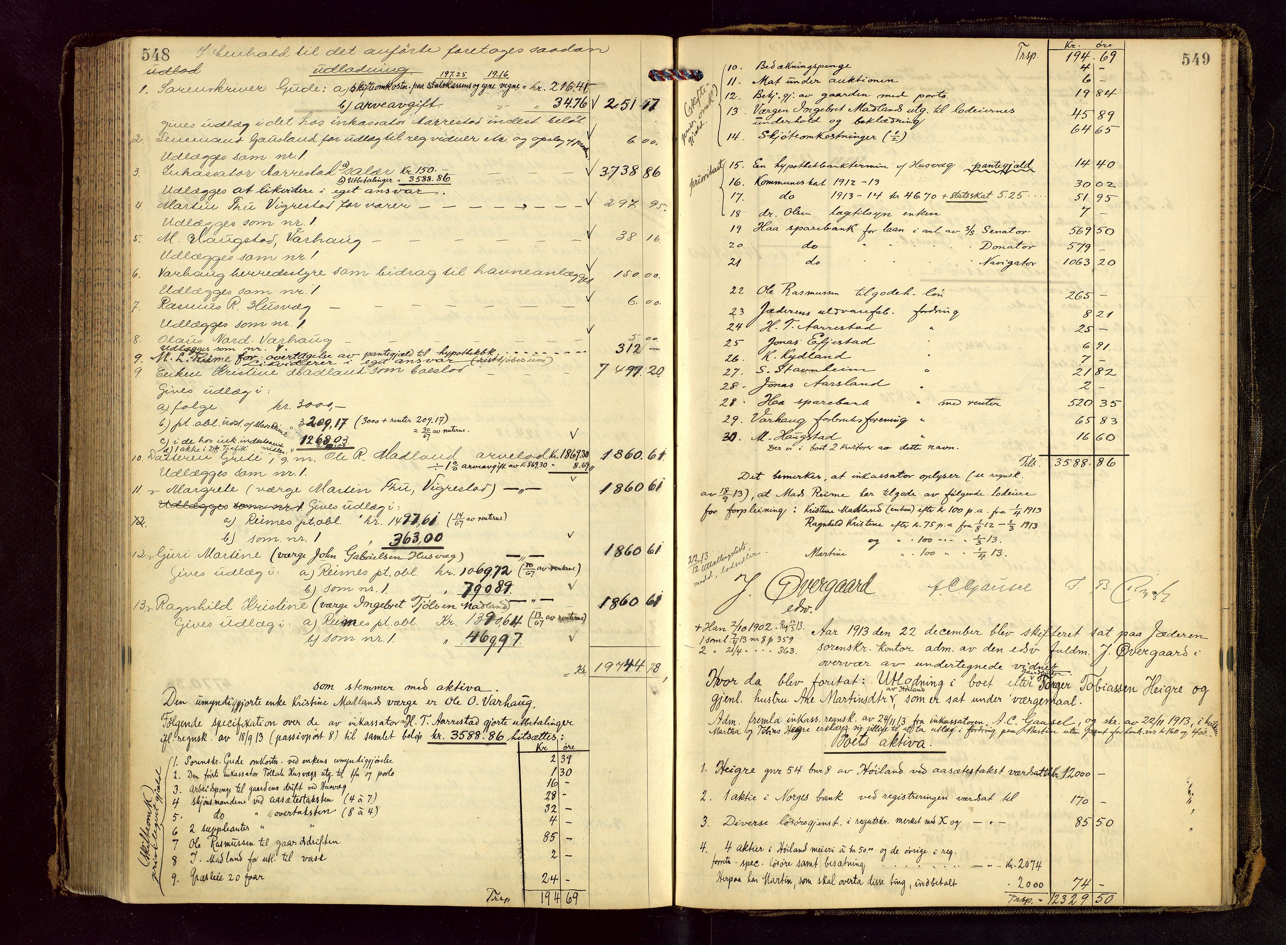 Jæren sorenskriveri, AV/SAST-A-100310/01/5/50/50BB/L0007: SKIFTEUTLODNINGSPROTOKOLL, 1907-1914, p. 548-549