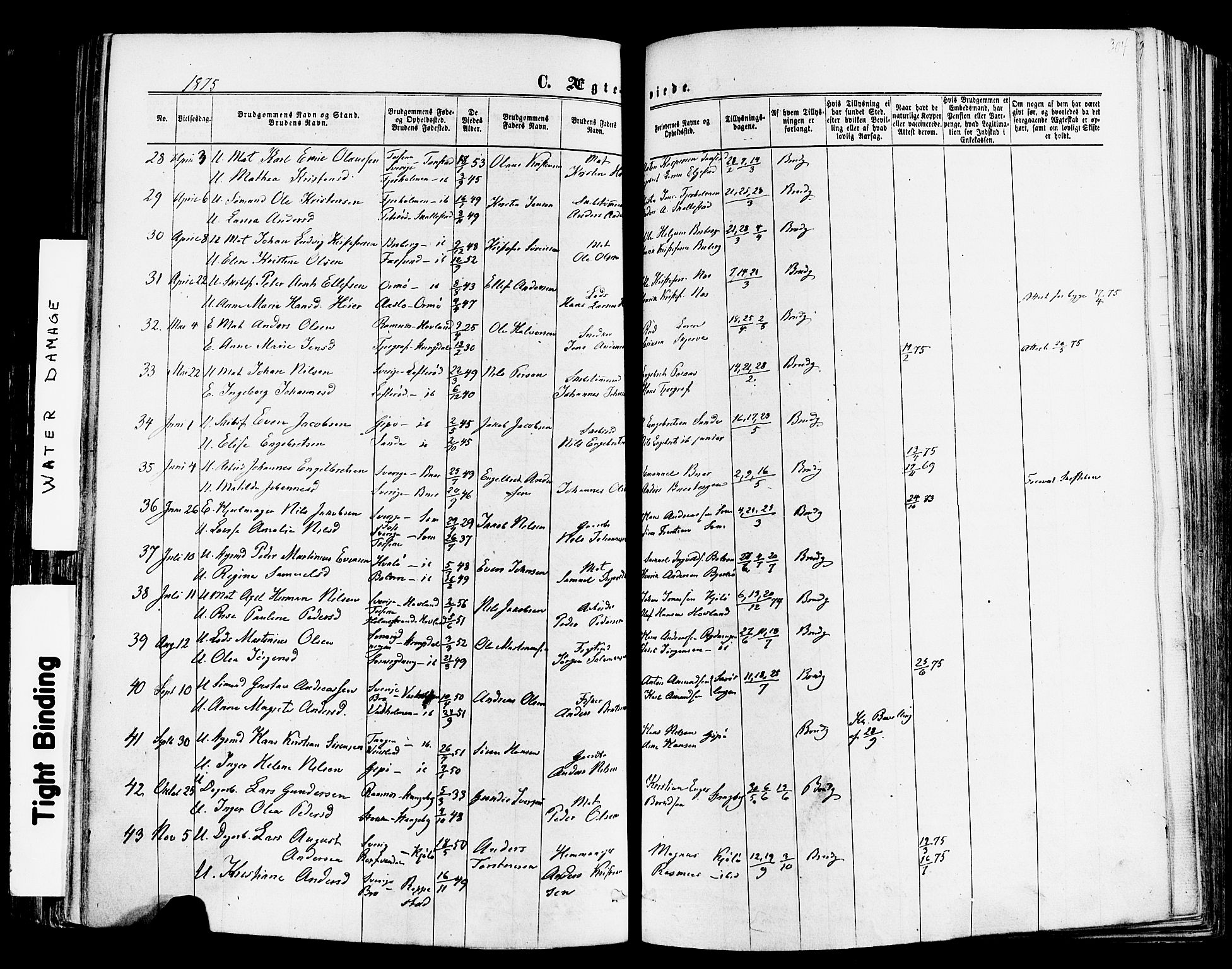 Nøtterøy kirkebøker, SAKO/A-354/F/Fa/L0007: Parish register (official) no. I 7, 1865-1877, p. 304