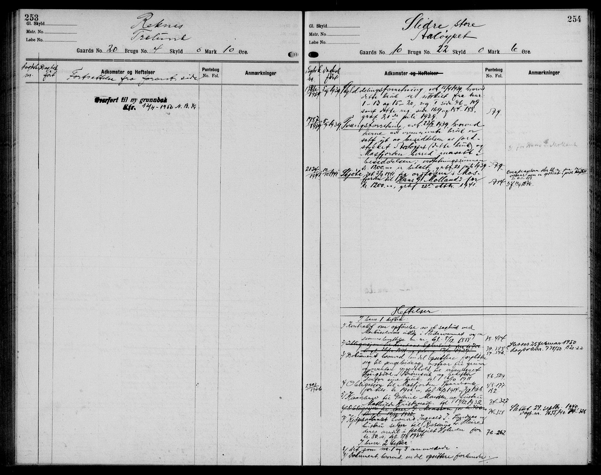 Nordhordland sorenskrivar, AV/SAB-A-2901/1/G/Ga/Gaaa/L0058: Mortgage register no. II.A.a.58, 1893-1952, p. 253-254