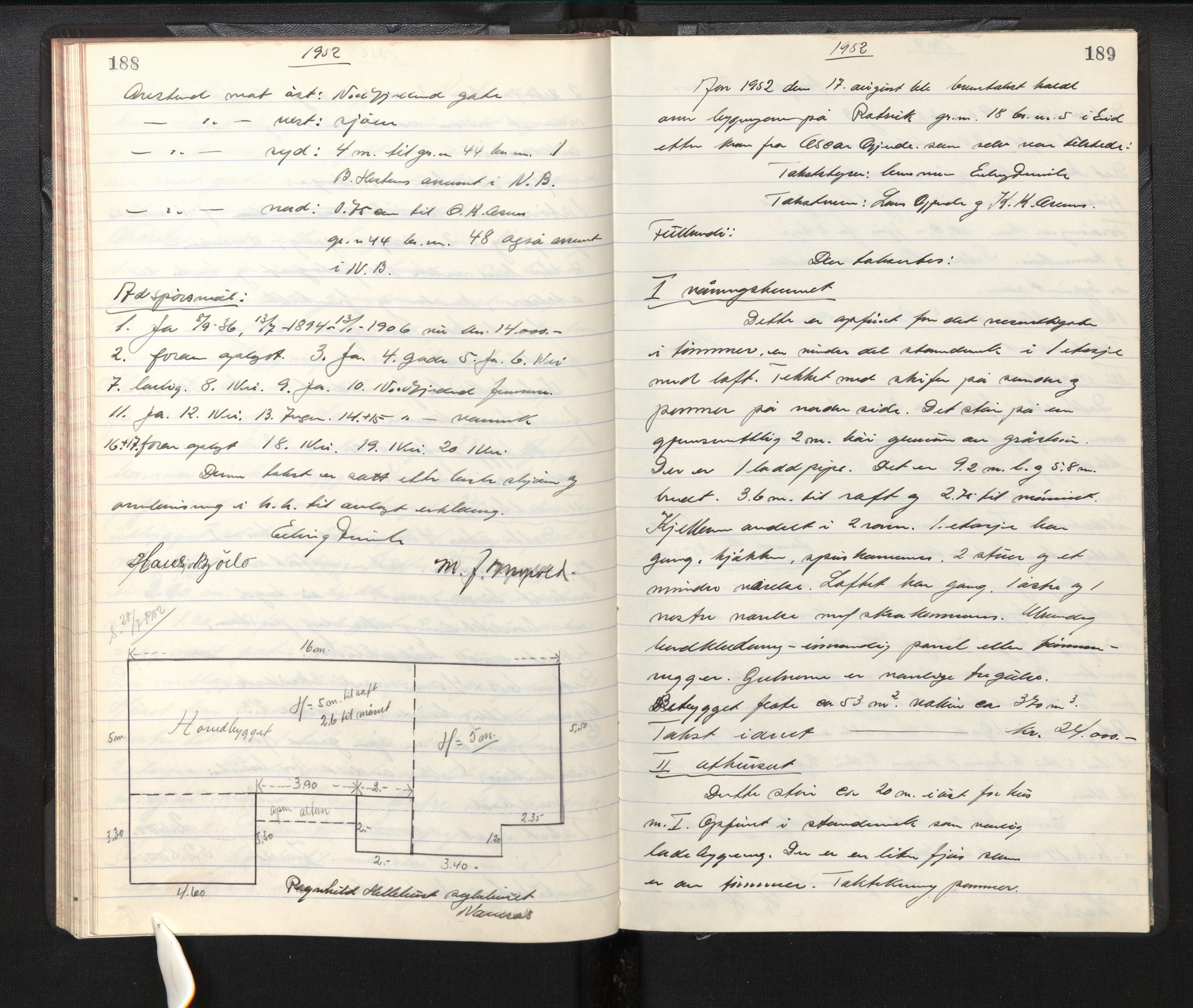 Lensmannen i Eid, AV/SAB-A-27001/0012/L0005: Branntakstprotokoll, 1950-1952, p. 188-189