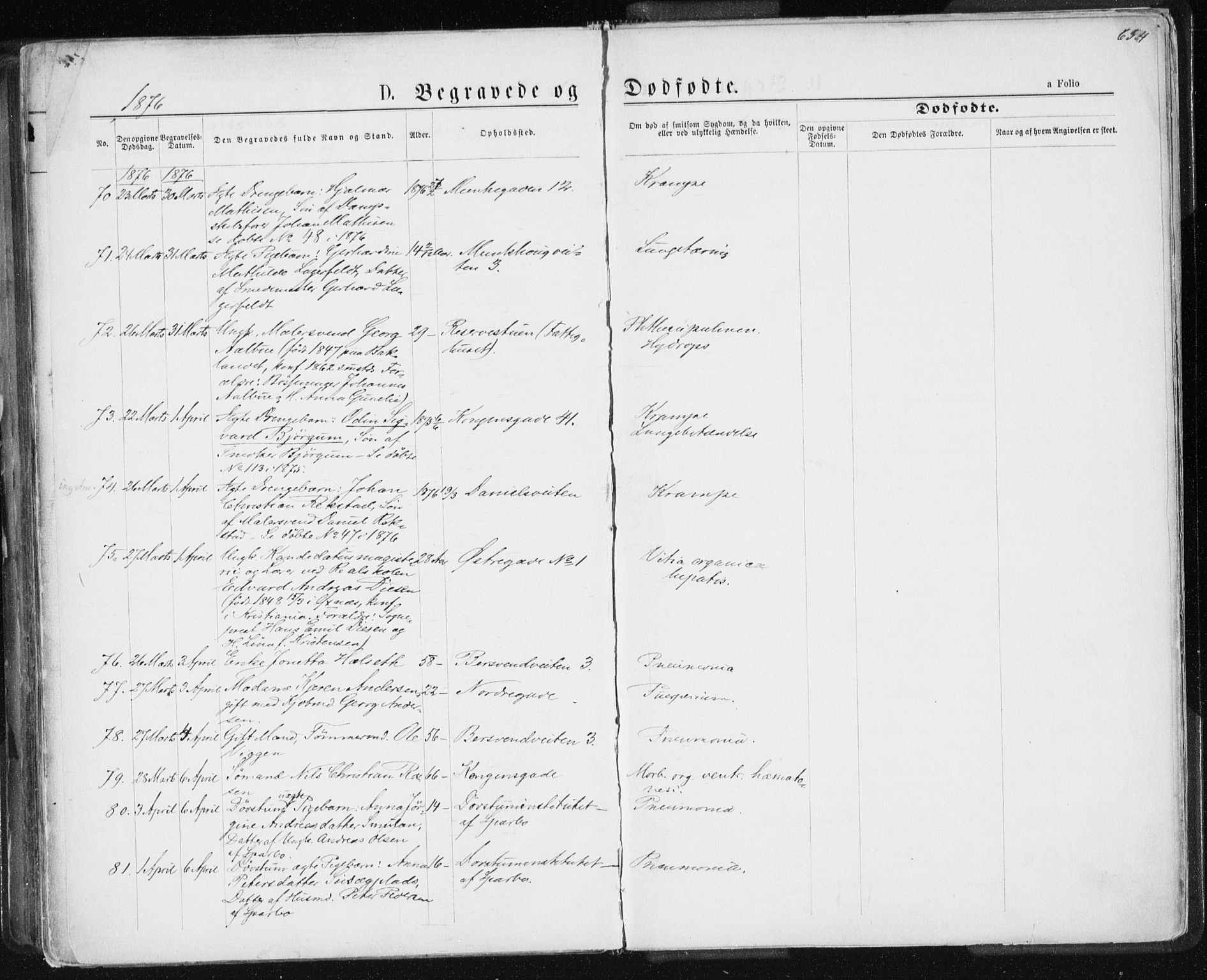 Ministerialprotokoller, klokkerbøker og fødselsregistre - Sør-Trøndelag, AV/SAT-A-1456/601/L0055: Parish register (official) no. 601A23, 1866-1877, p. 654