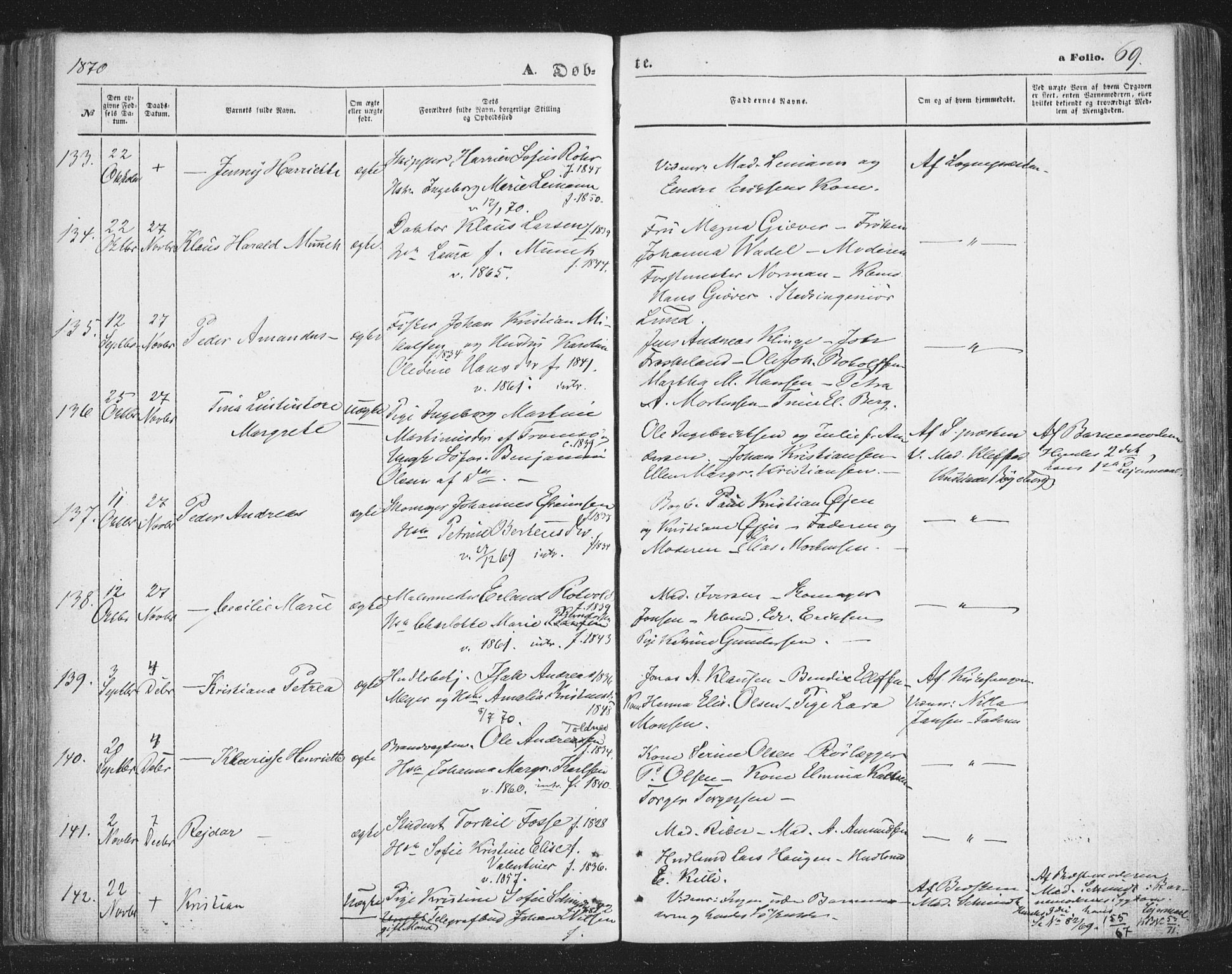 Tromsø sokneprestkontor/stiftsprosti/domprosti, SATØ/S-1343/G/Ga/L0012kirke: Parish register (official) no. 12, 1865-1871, p. 69