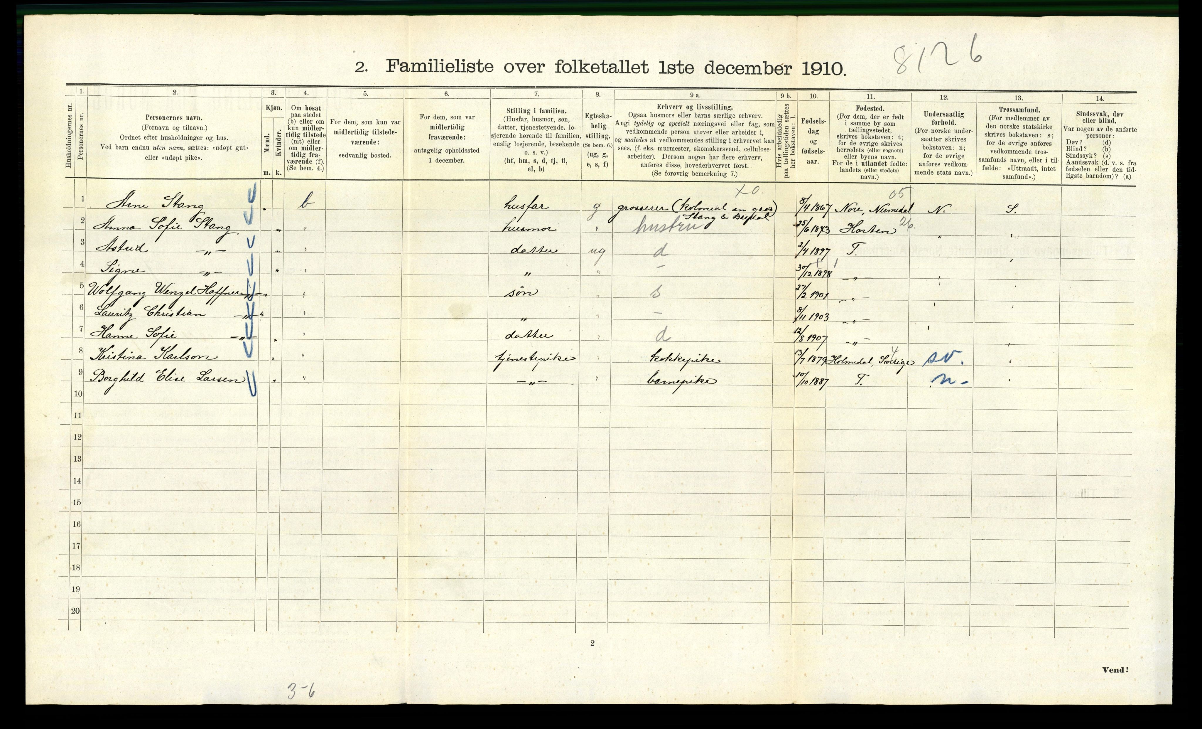 RA, 1910 census for Kristiania, 1910, p. 95168